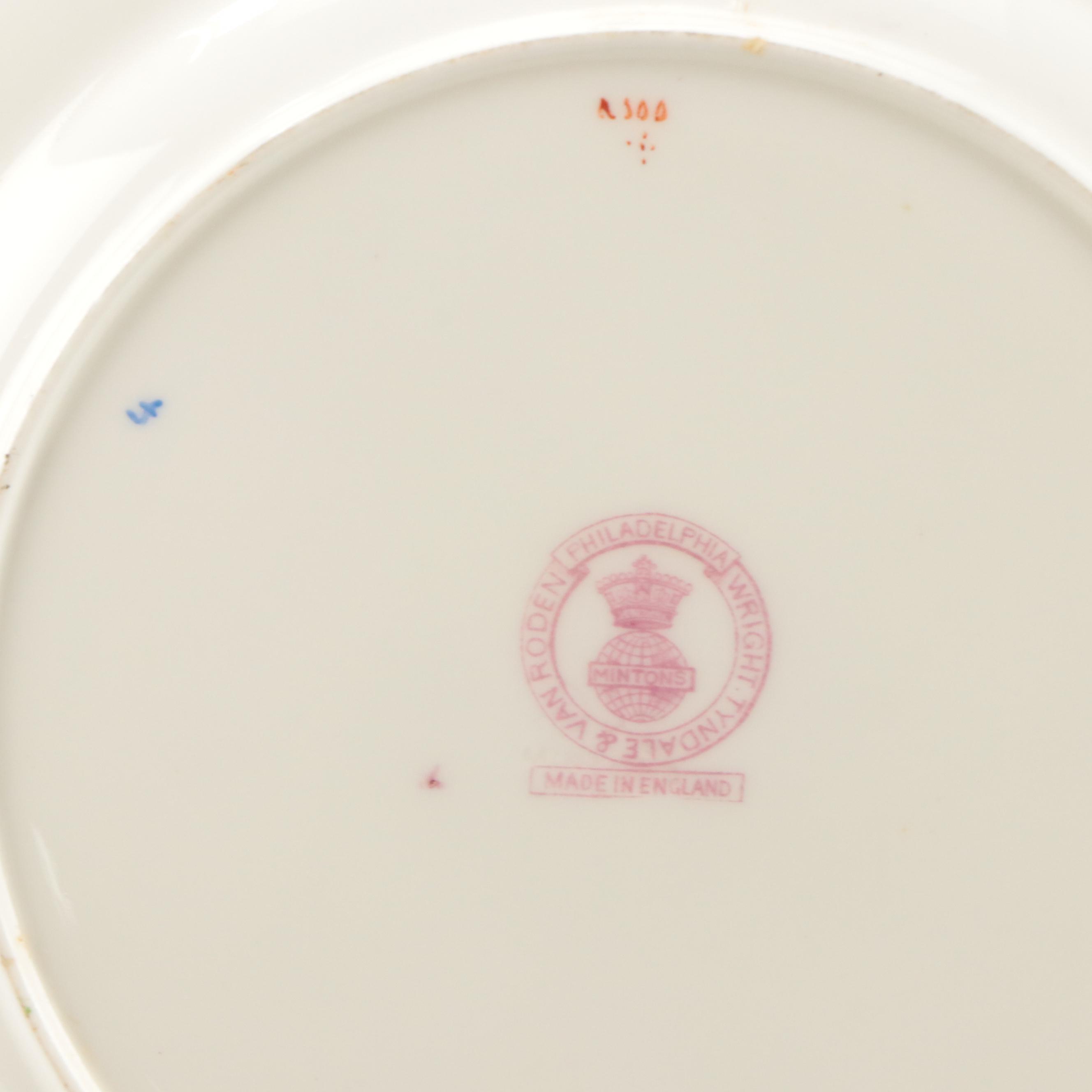 Minton Floral and Garland Motif Ceramic Salad Plates, Late 19th/Early 20th C.