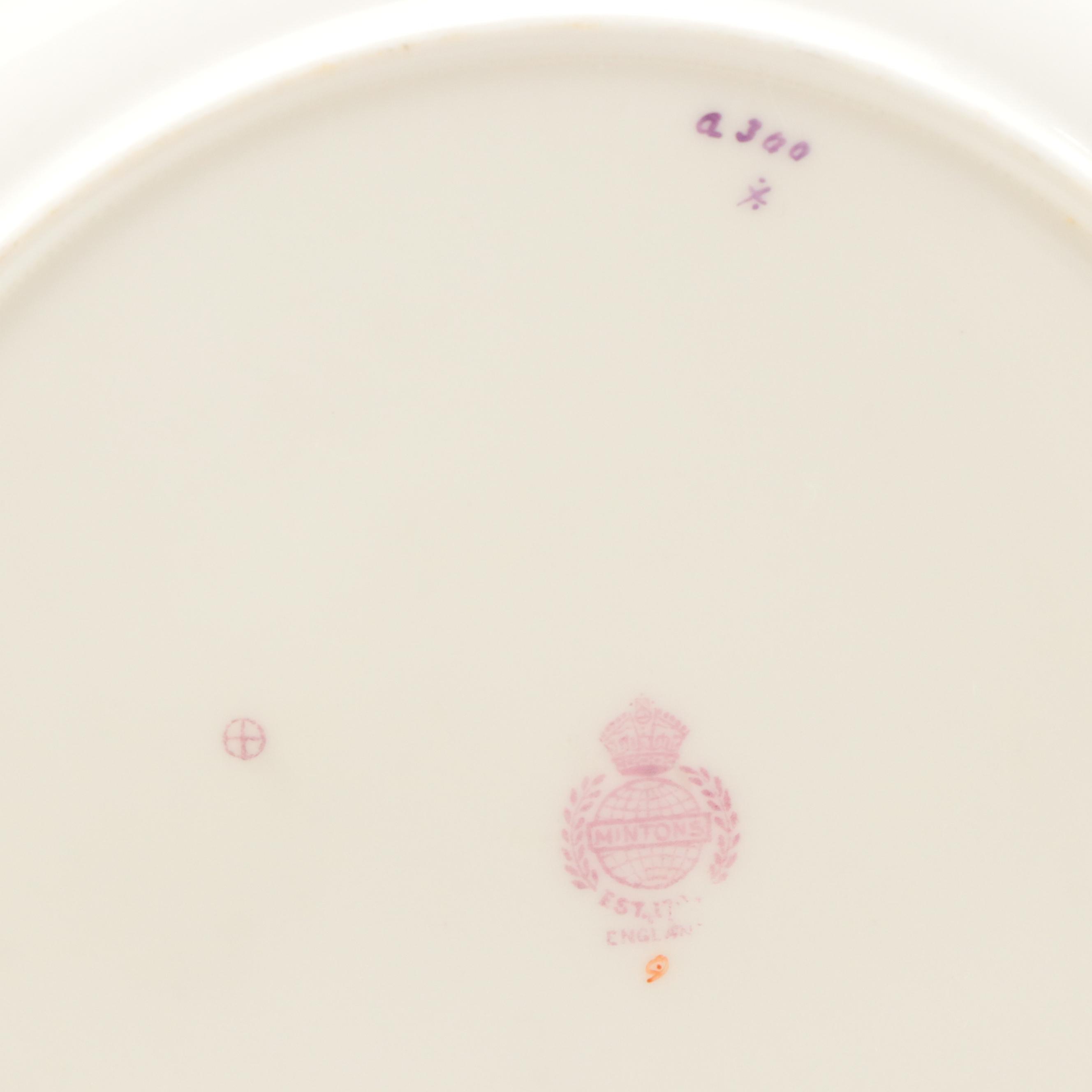 Minton Floral and Garland Motif Ceramic Salad Plates, Late 19th/Early 20th C.