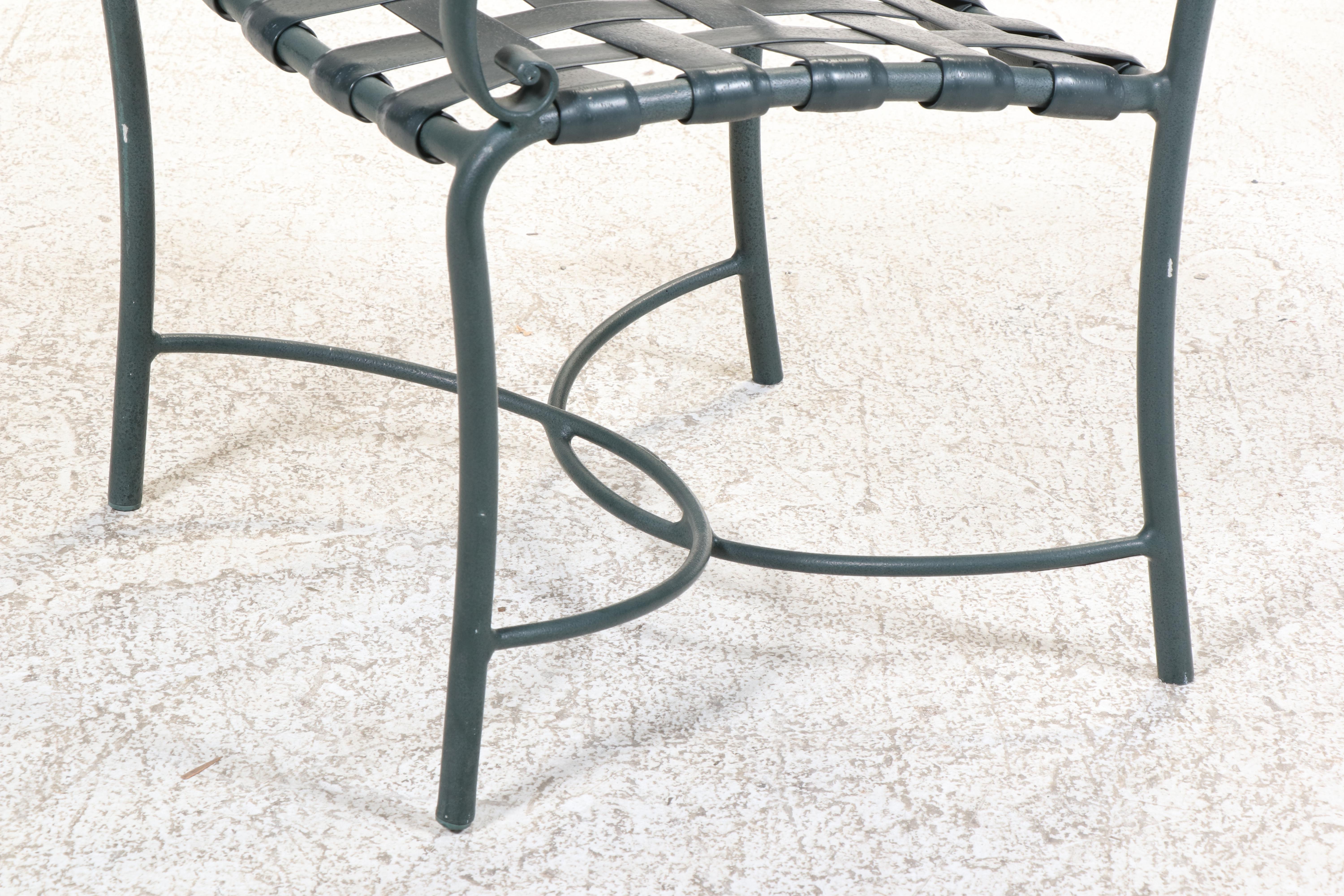 Brown Jordan "Roma" Patio Armchairs with Glass-Topped Accent Table