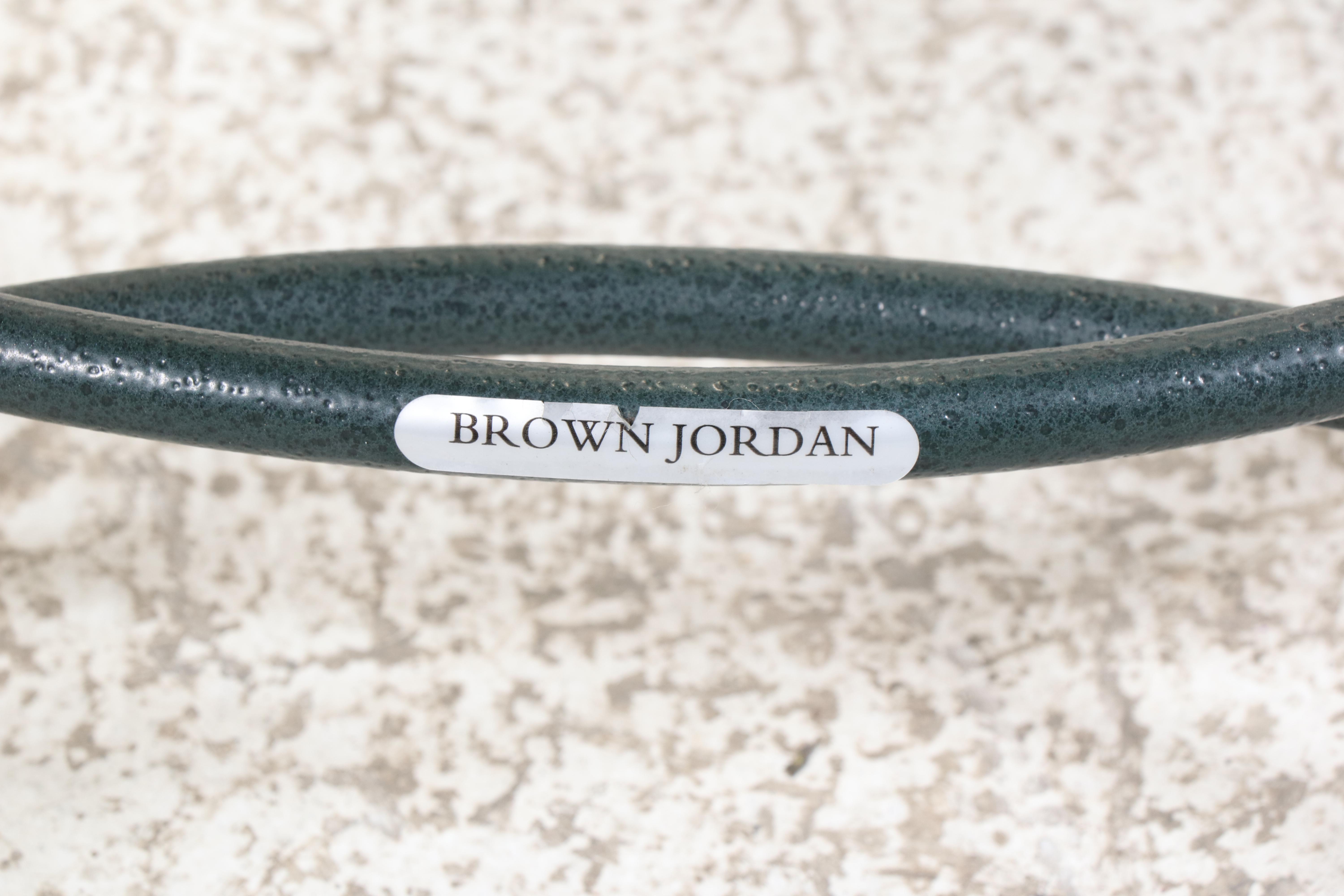 Brown Jordan "Roma" Patio Armchairs with Glass-Topped Accent Table