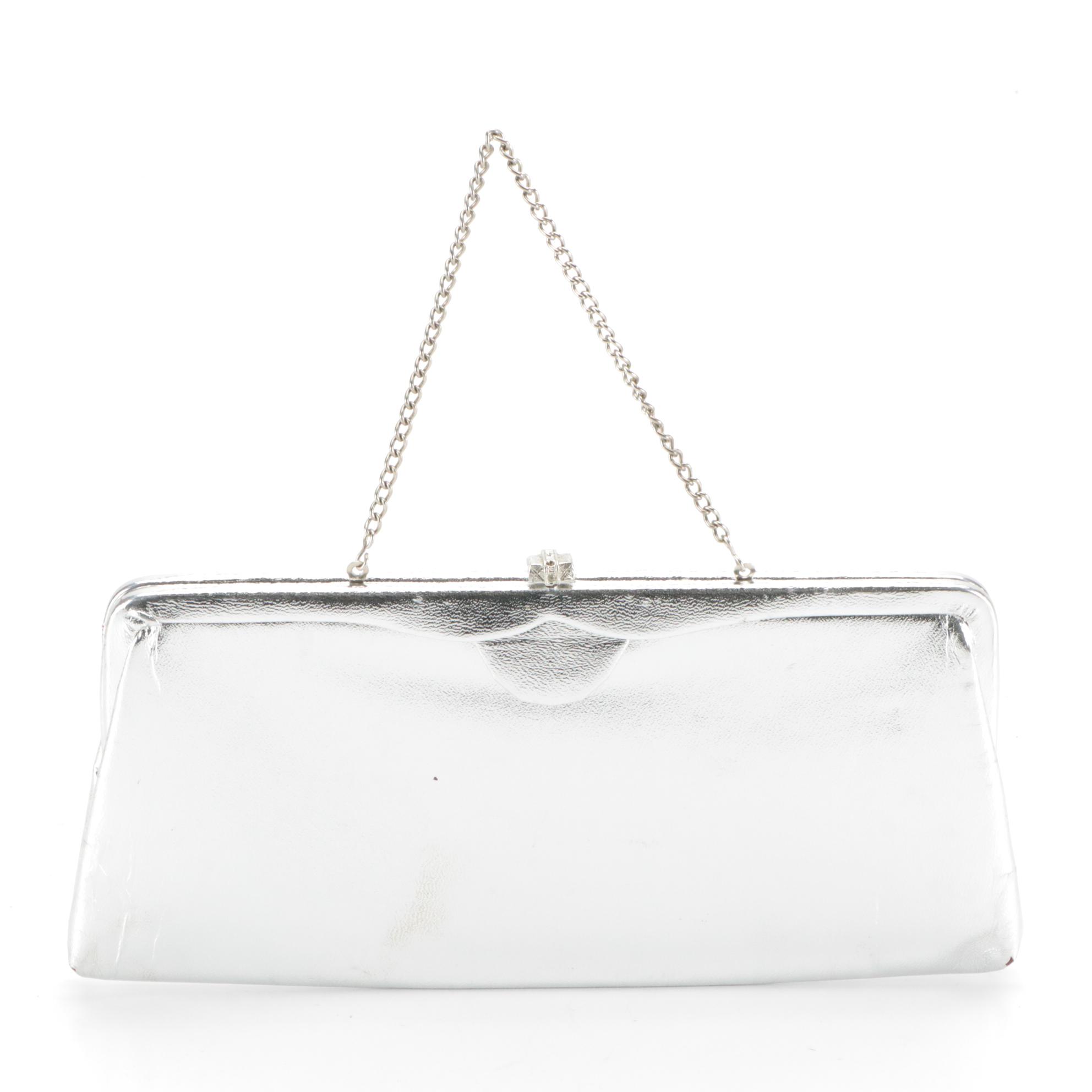 Whiting & Davis Co. Metal Mesh Purse with Box and Silver Metallic Clutch Purse