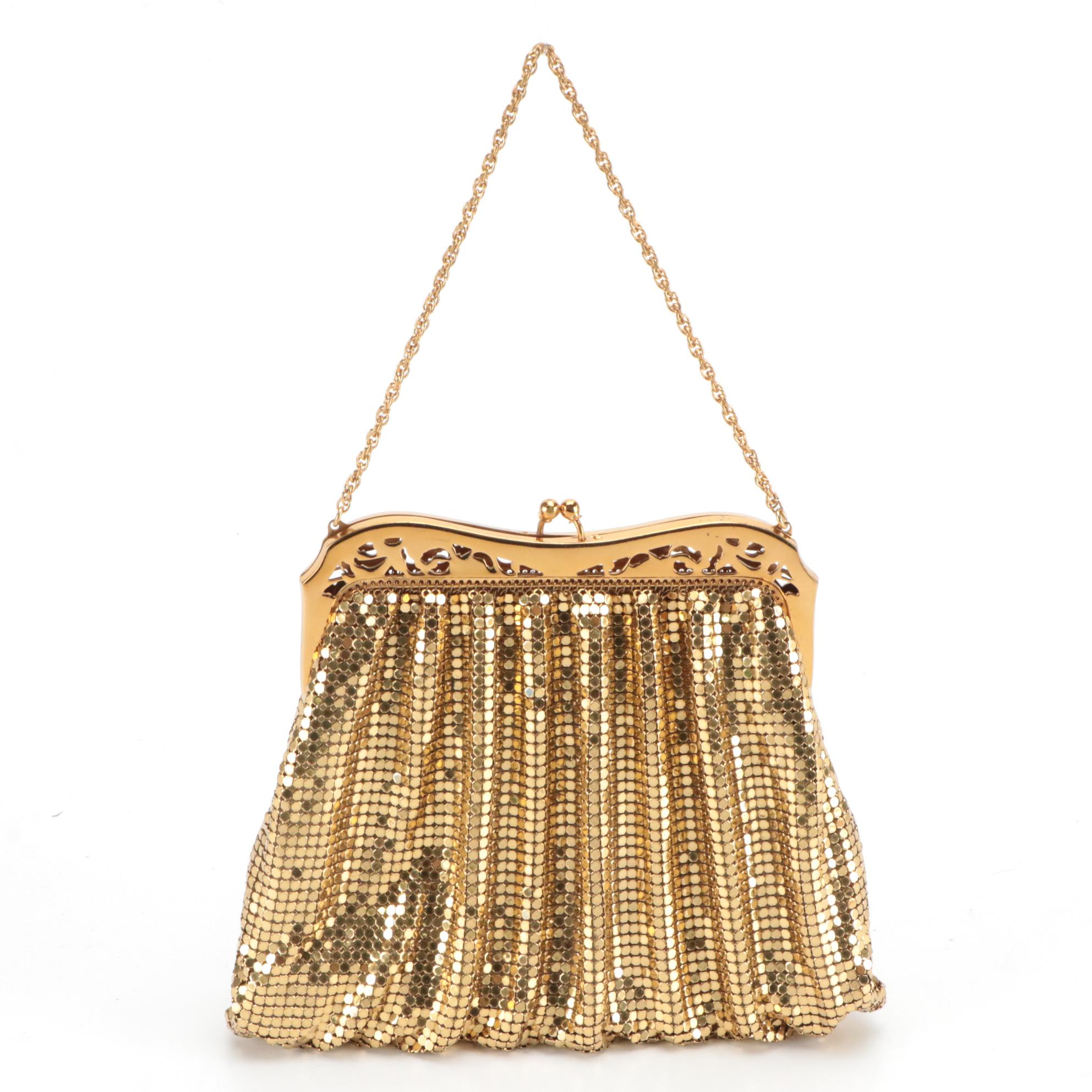 Whiting & Davis Co. Metal Mesh Purse with Box and Silver Metallic Clutch Purse