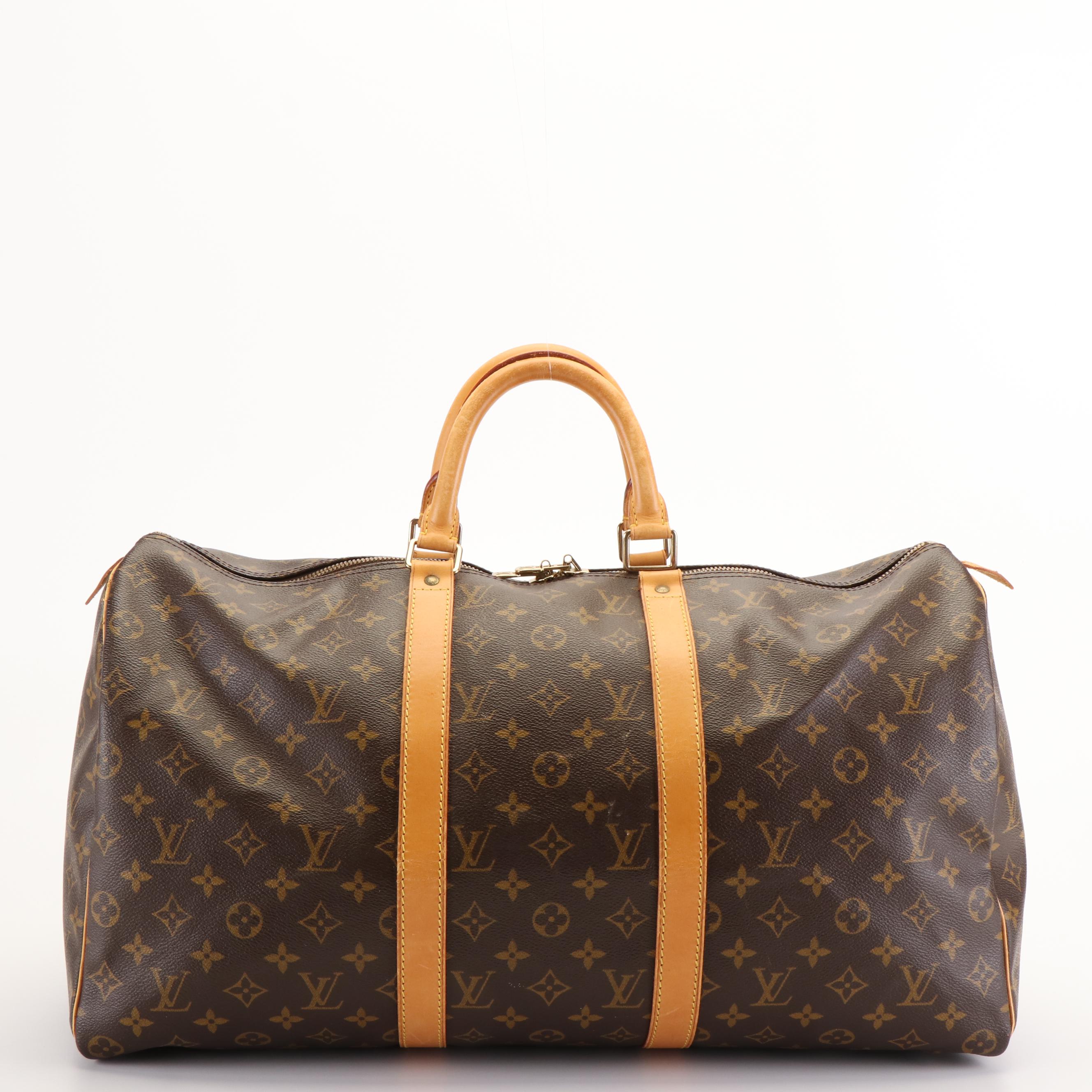 Louis Vuitton Keepall 50 Boston Bag in Monogram Coated Canvas