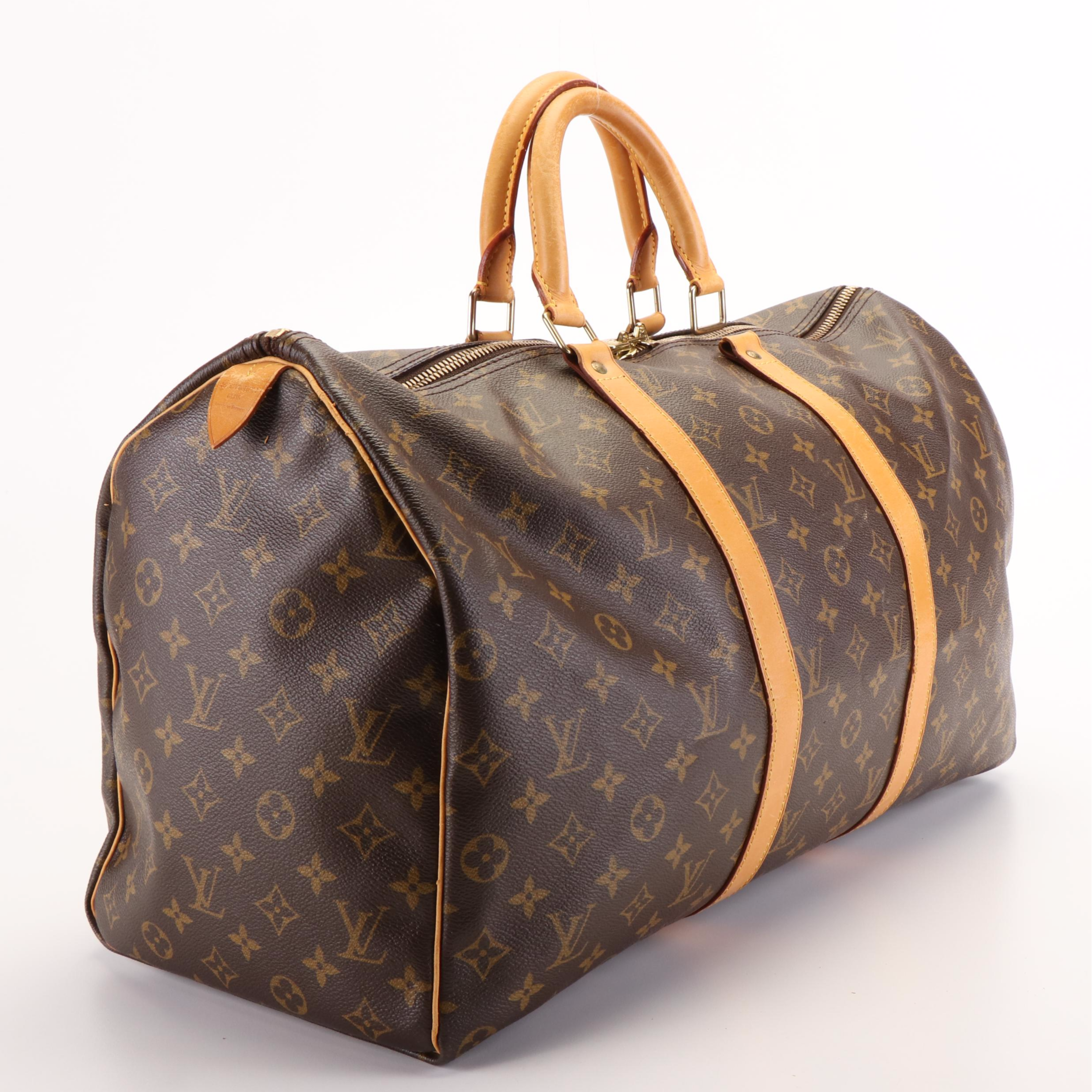 Louis Vuitton Keepall 50 Boston Bag in Monogram Coated Canvas