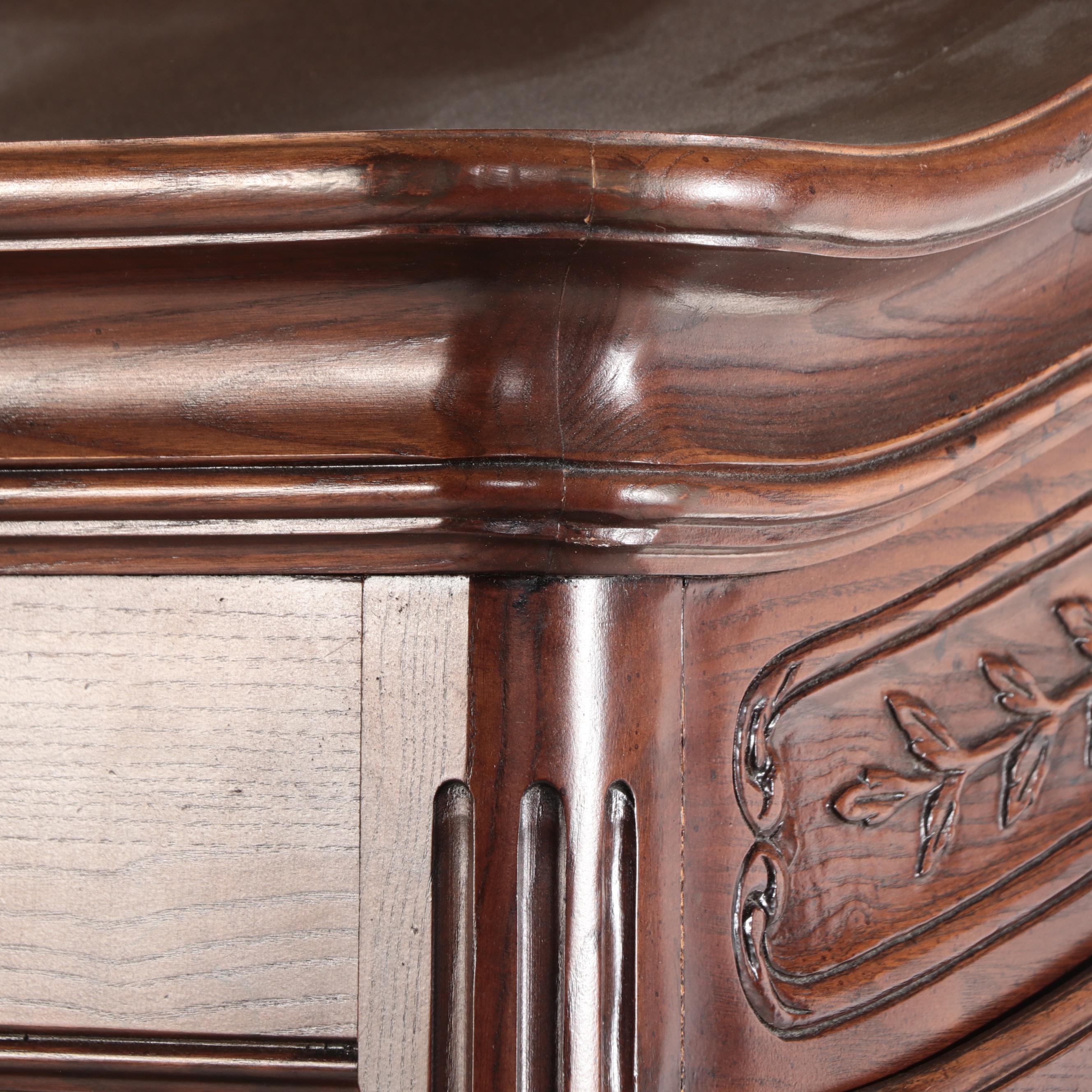 Henredon "Four Centuries" Louis XV Style Carved Oak Armoire, Late 20th Century
