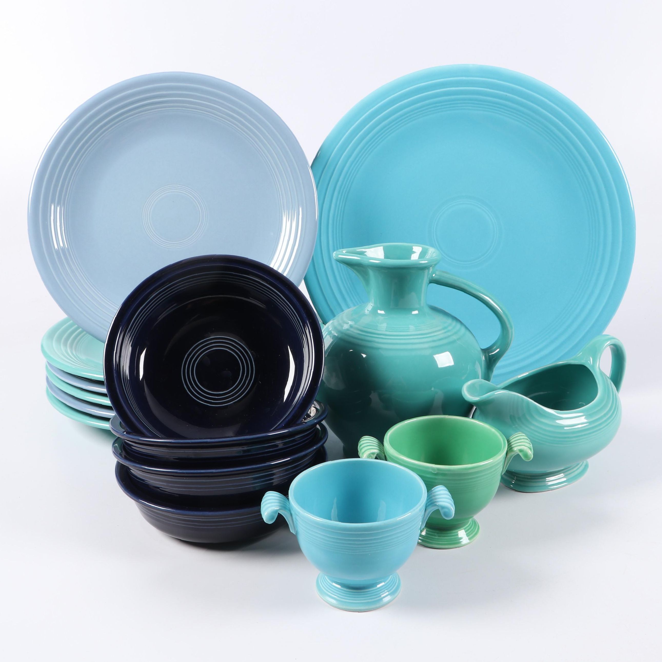 Homer Laughlin Fiestaware Pitcher, Gravy Boat, Sugar Bowls and More