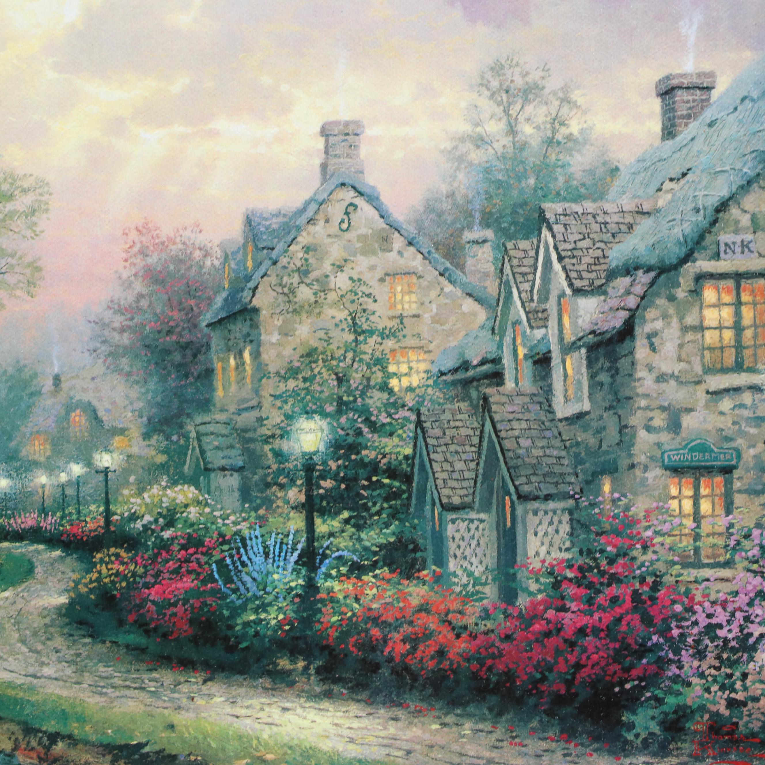 Giclée After Thomas Kinkade "Lamplight Lane"