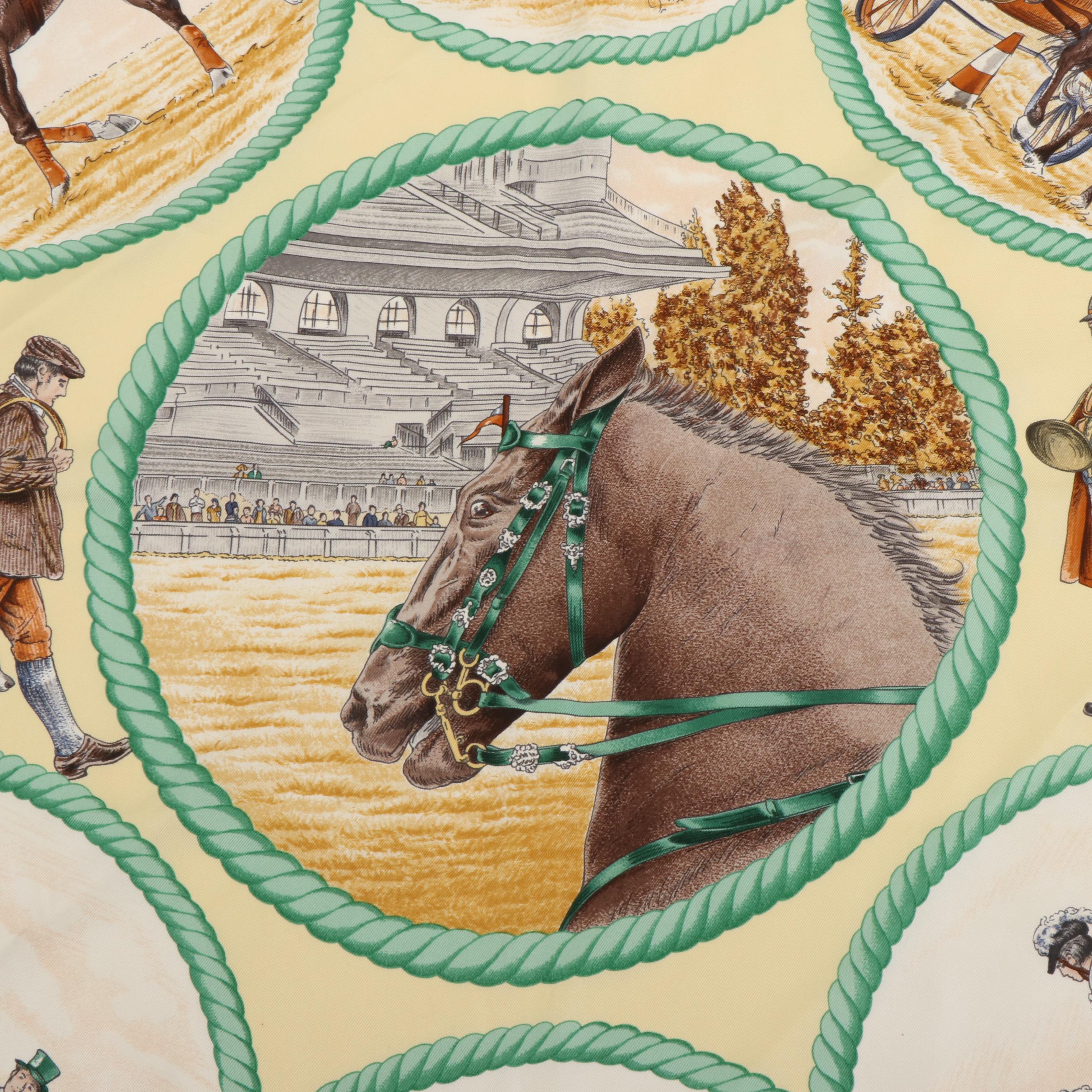 Hermès "Auteuil en Mai" Silk Twill Scarf