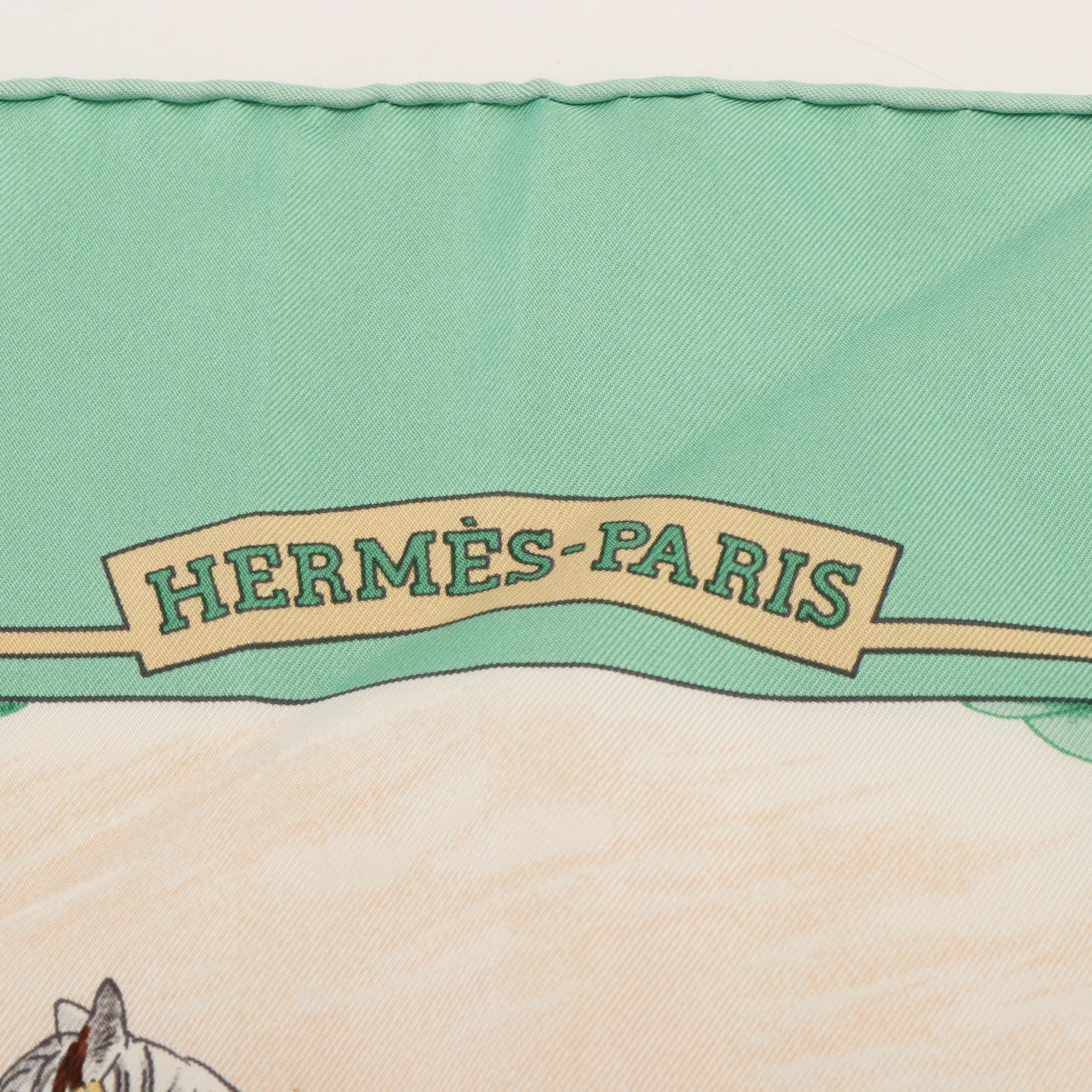 Hermès "Auteuil en Mai" Silk Twill Scarf