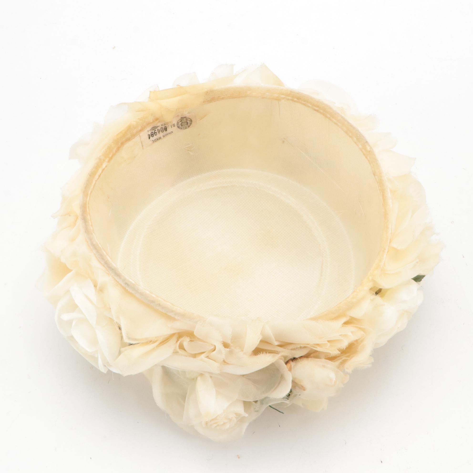 Wool Felt/Persian Lamb Fur Hat with Mushroom, Pillbox, and Brim Hats, Circa 1950