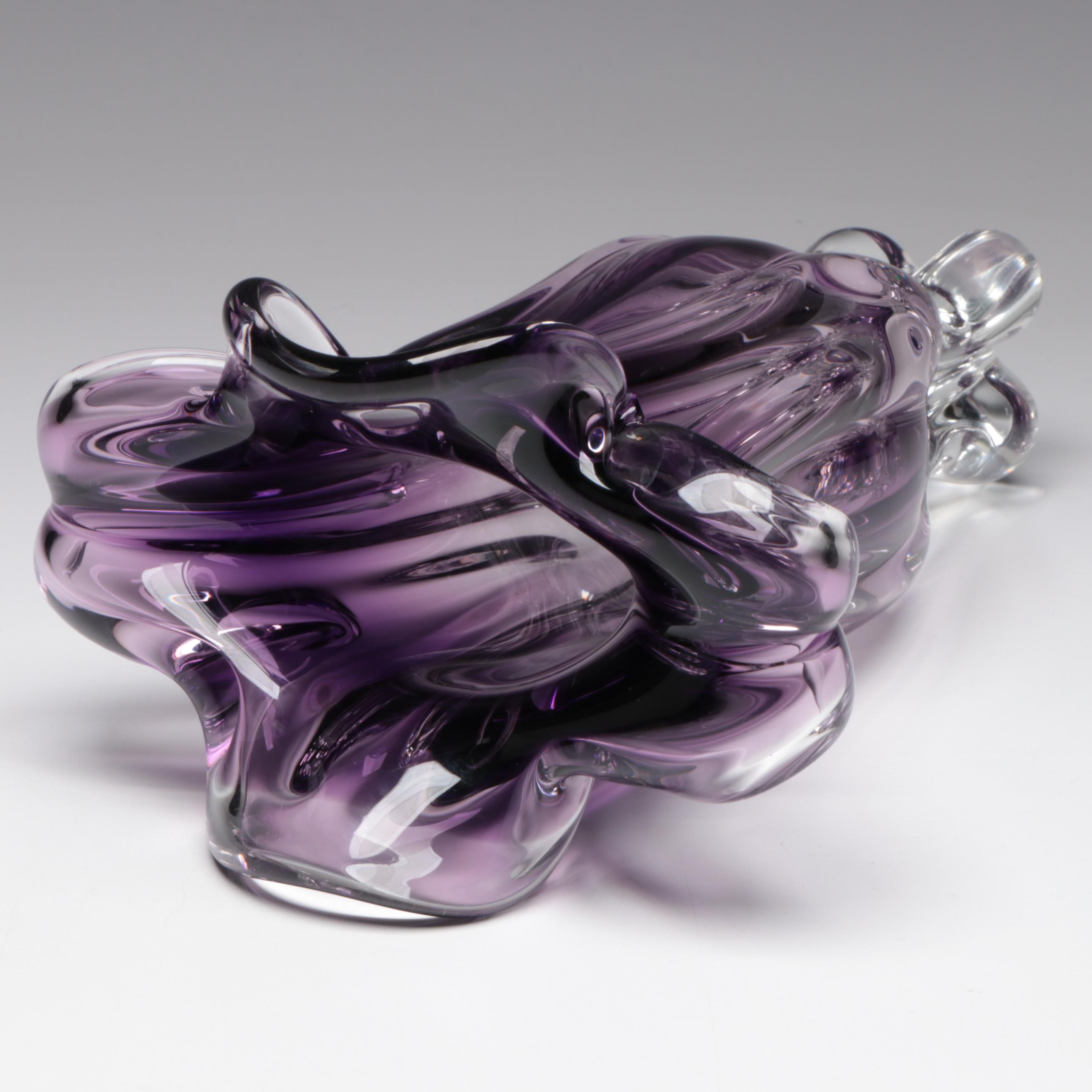 Royal Gallery Style Purple Blown Art Glass Vase