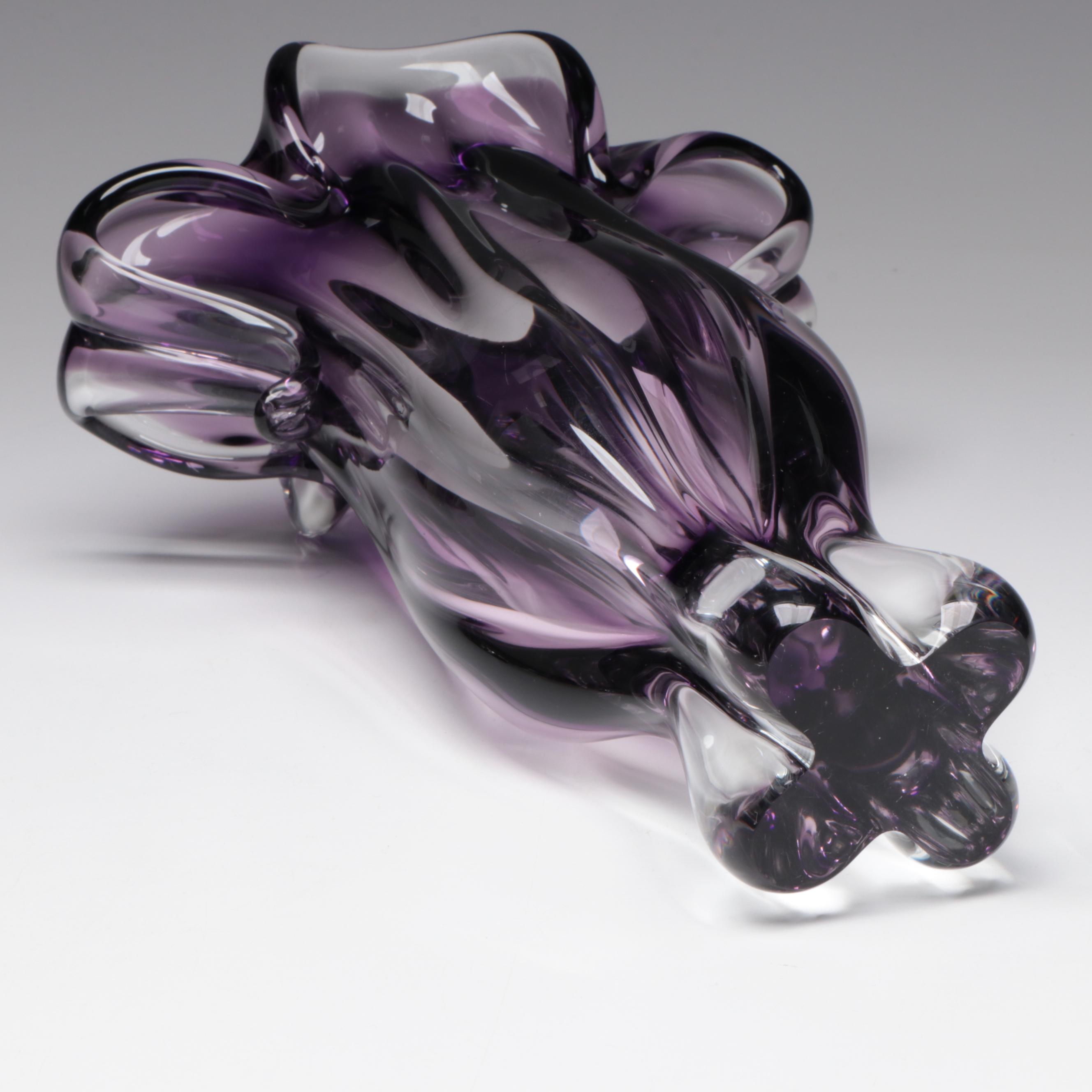 Royal Gallery Style Purple Blown Art Glass Vase