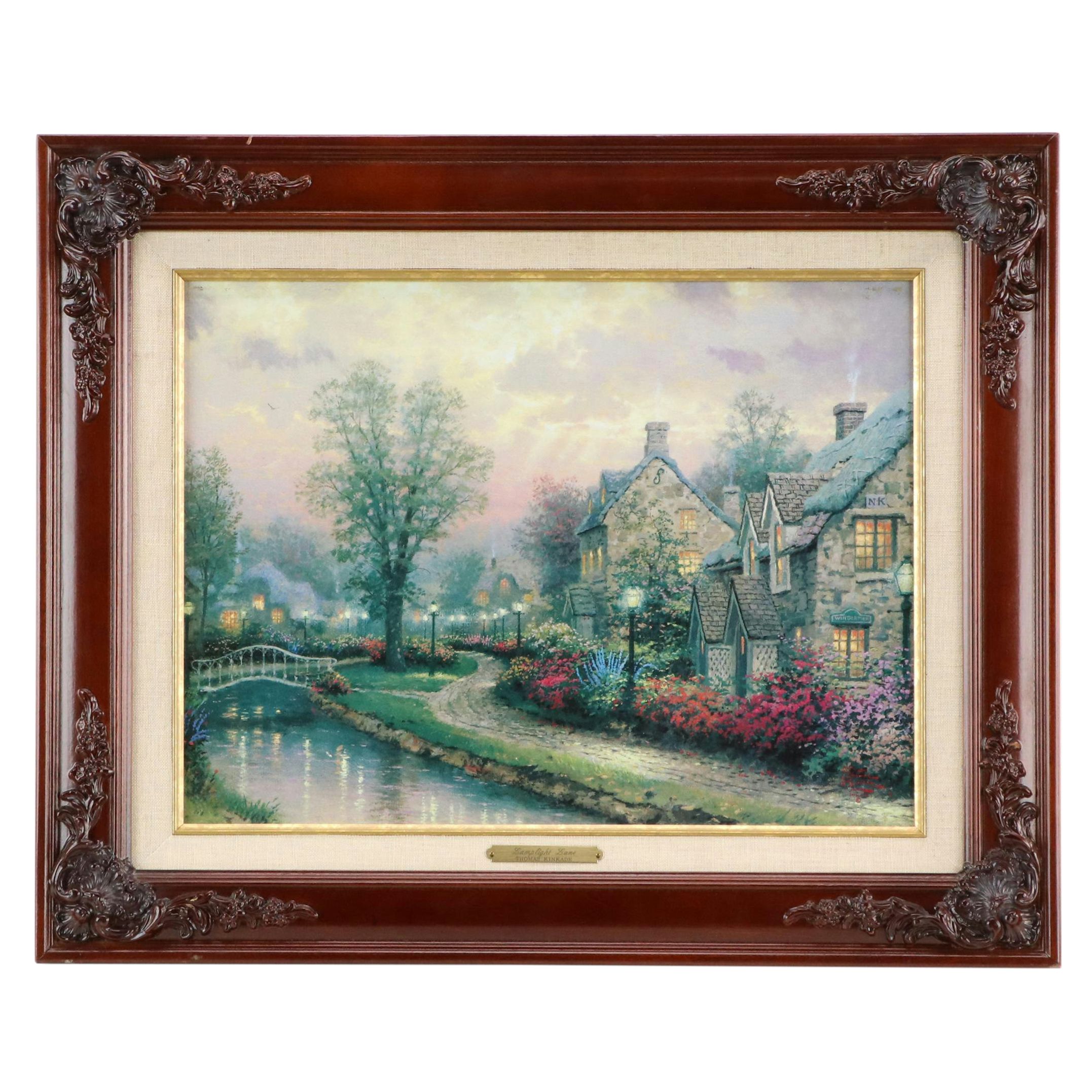 Giclée After Thomas Kinkade "Lamplight Lane"