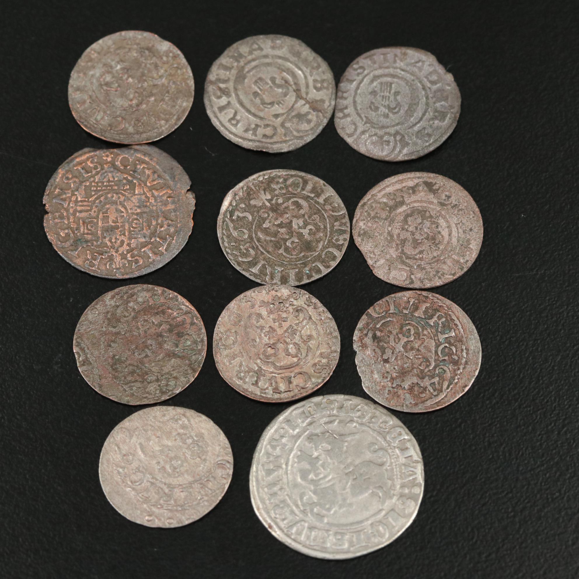 Eleven Silver Coins from Livonia Under Swedish Rule, 1500s-1600s