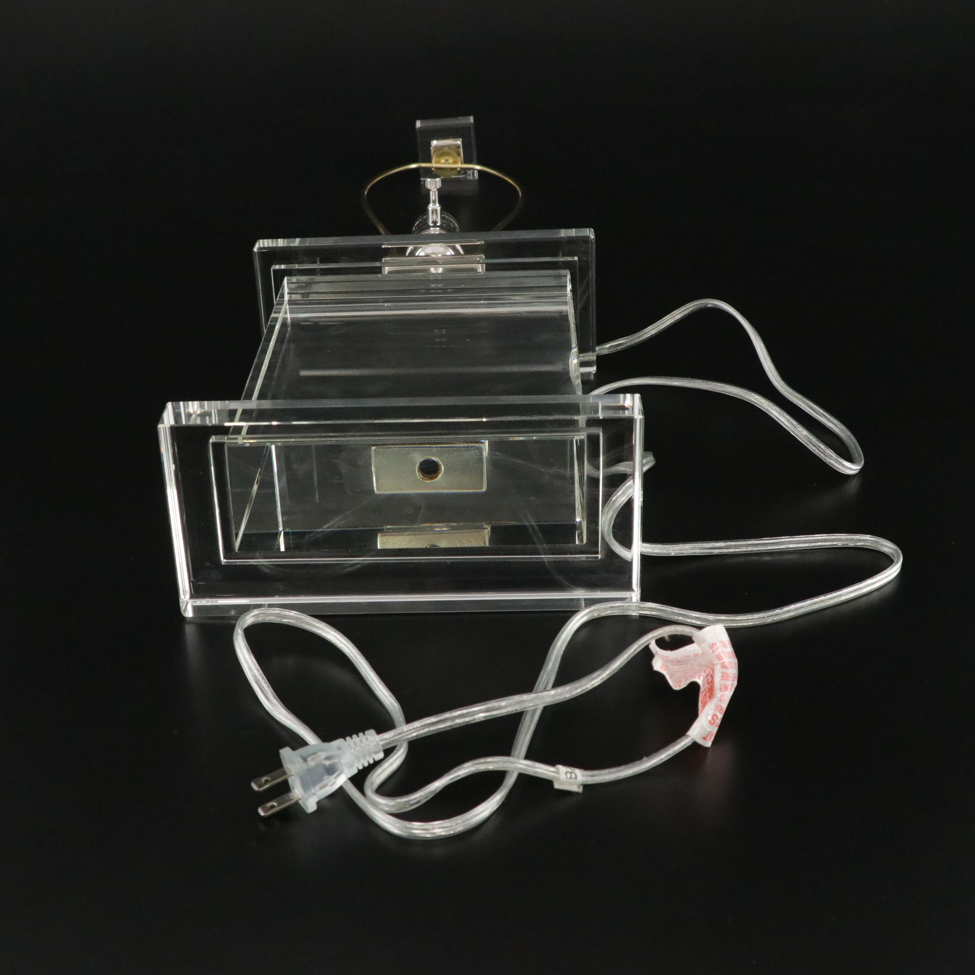 Contemporary Rectangular Glass Table Lamp