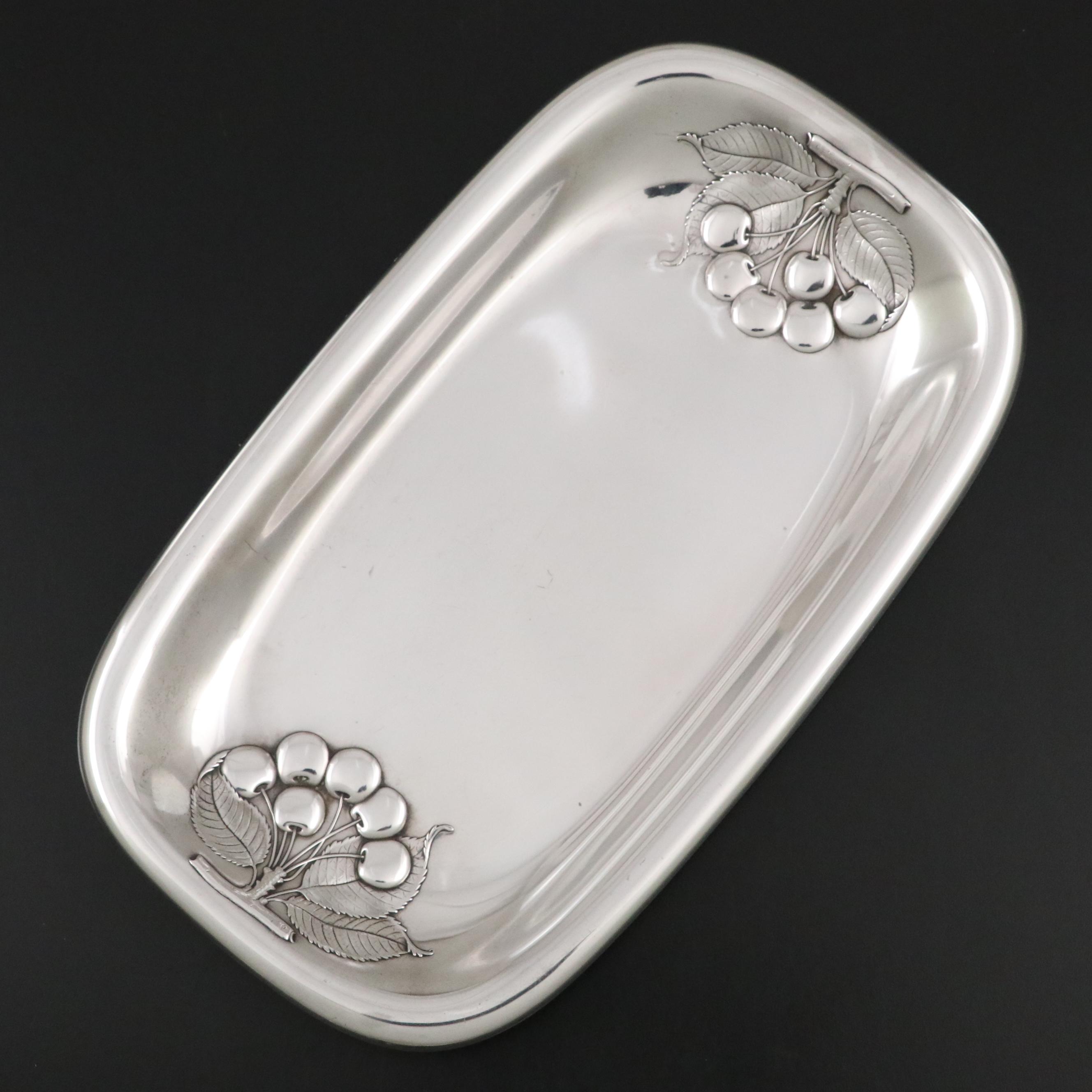 Wallace Sterling Silver Tray with Cherry Motif