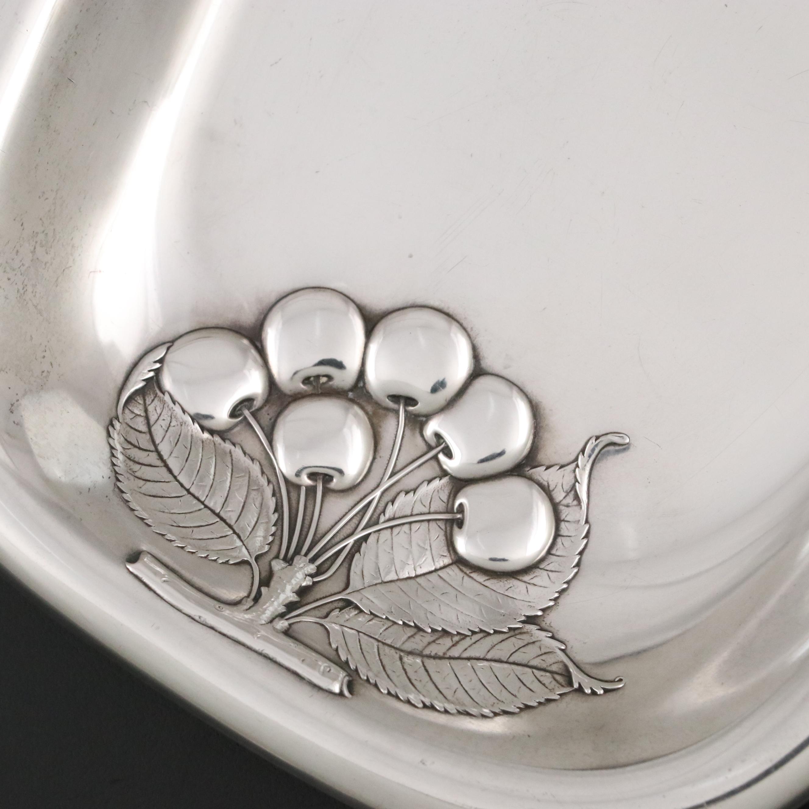 Wallace Sterling Silver Tray with Cherry Motif