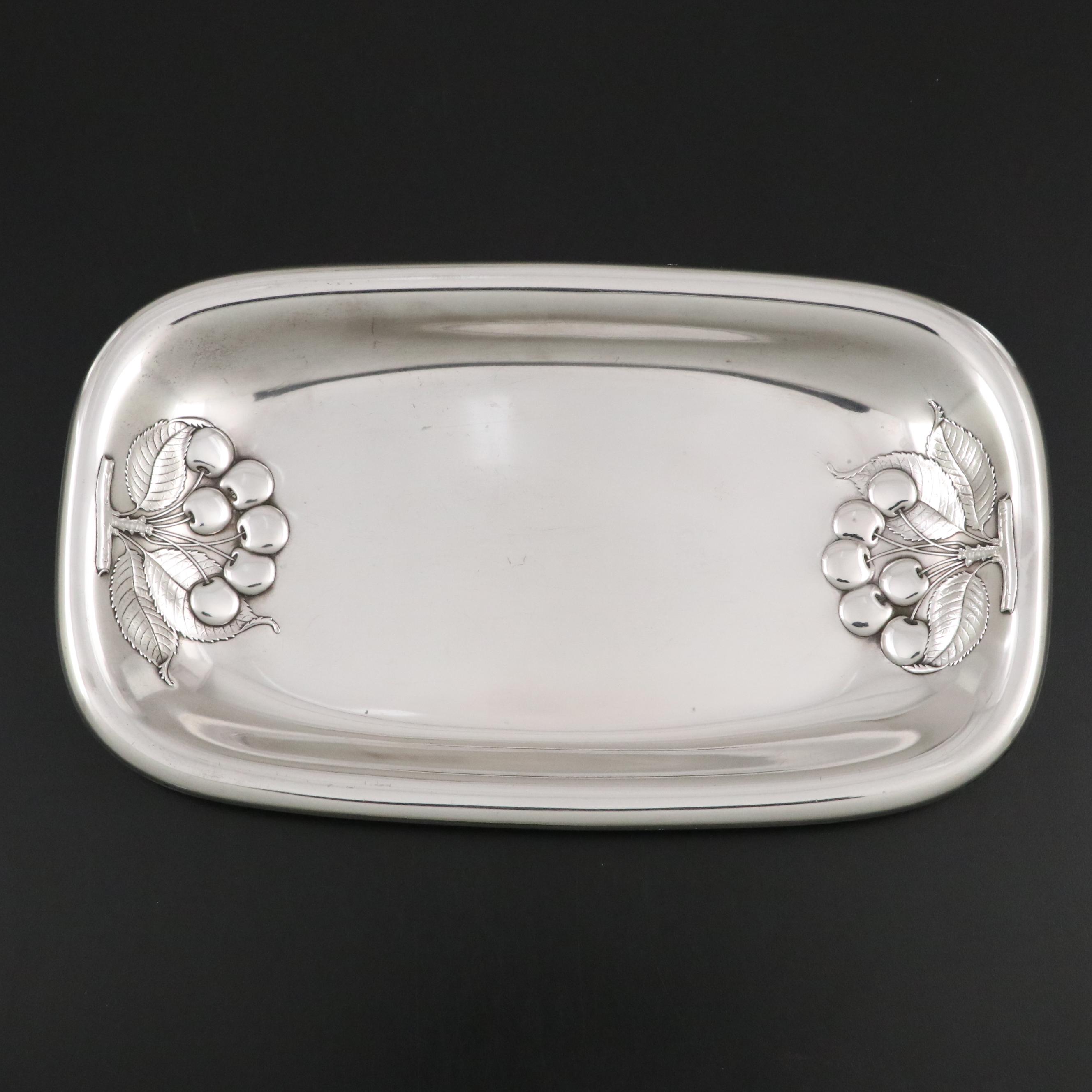 Wallace Sterling Silver Tray with Cherry Motif