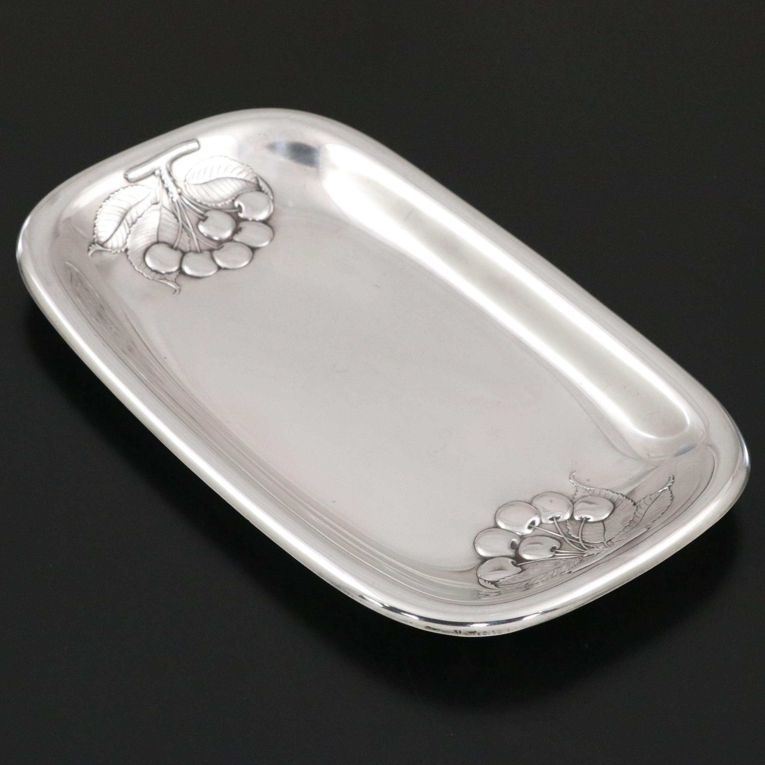Wallace Sterling Silver Tray with Cherry Motif
