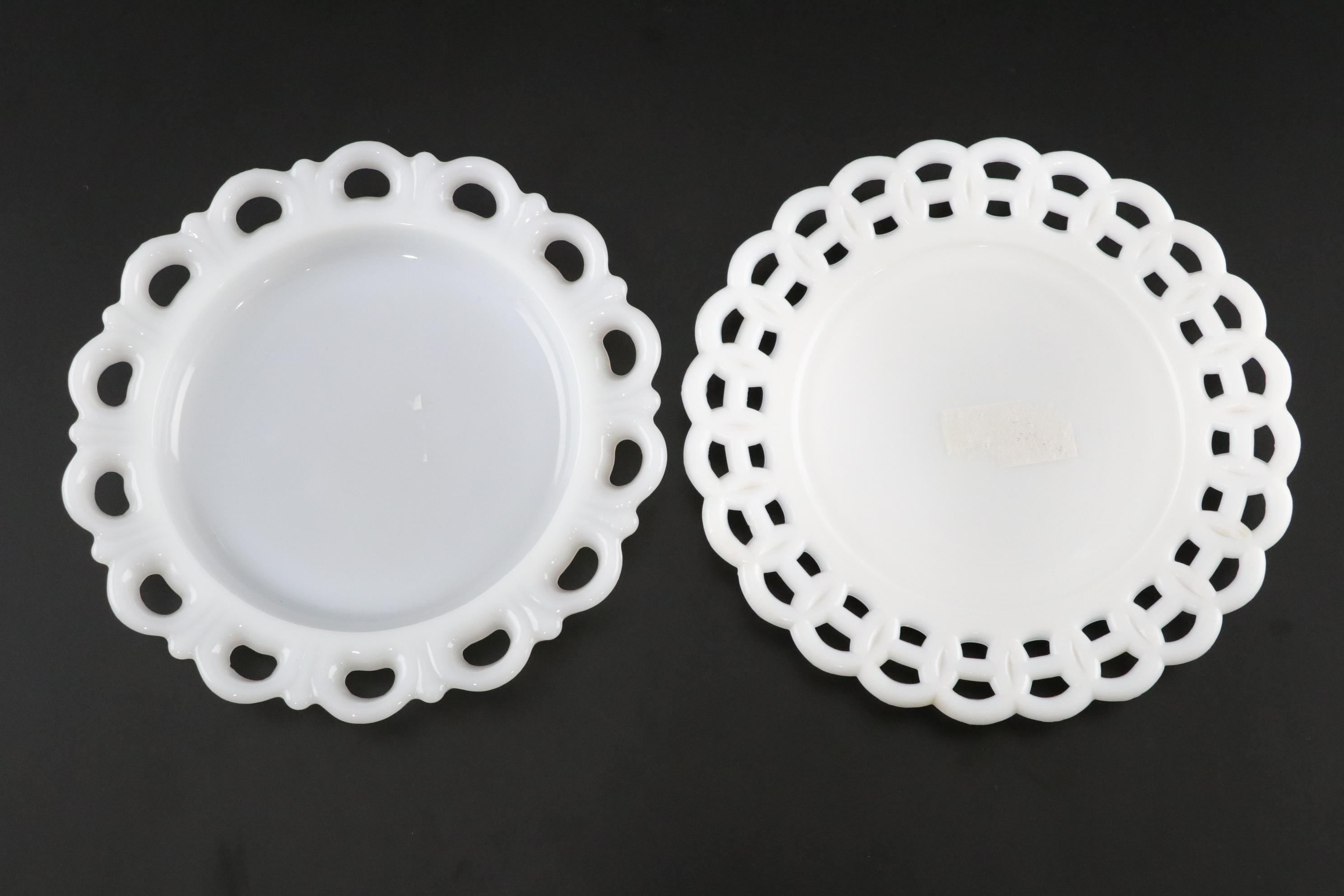 Seven Milk Glass Plates
