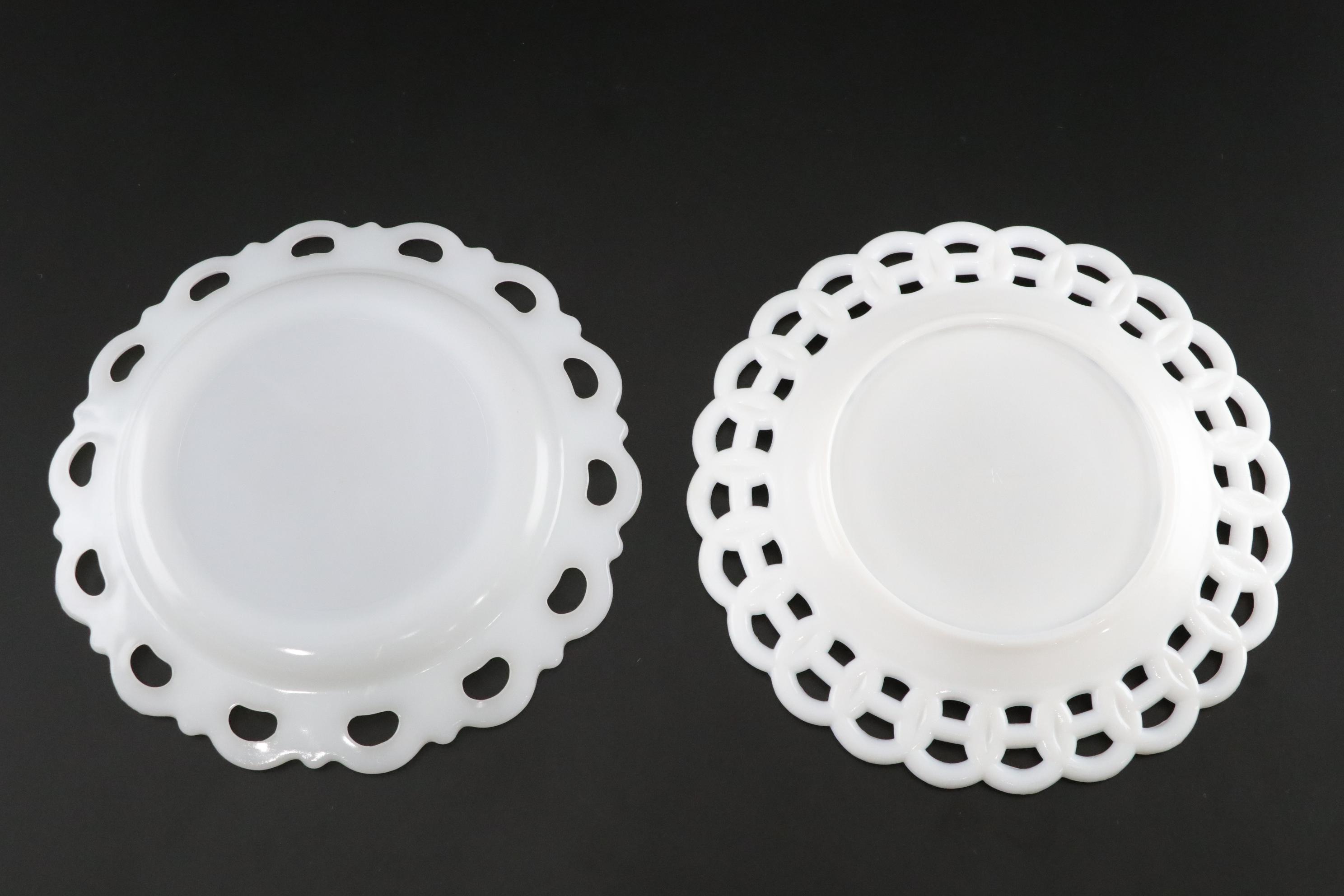 Seven Milk Glass Plates
