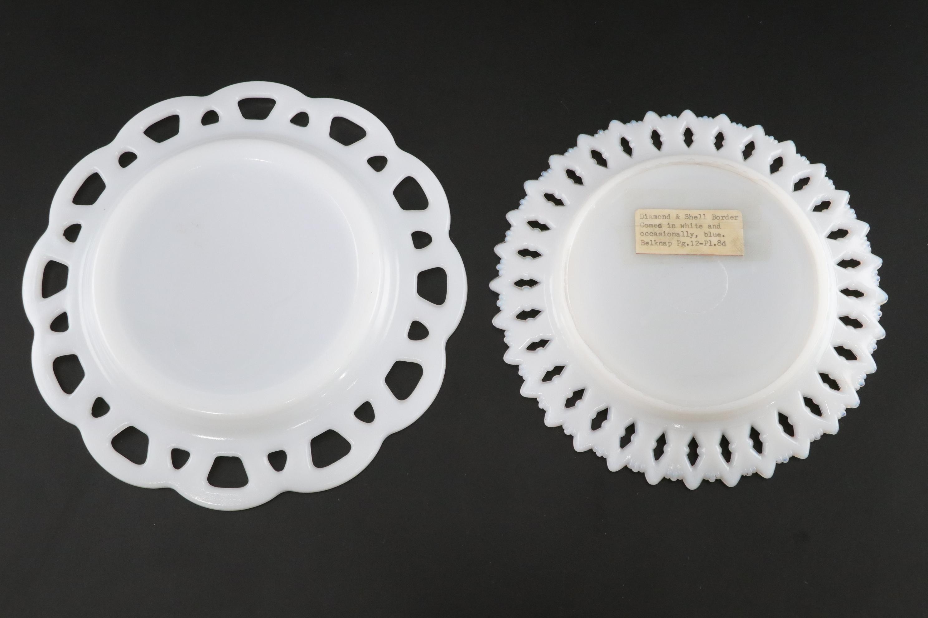 Seven Milk Glass Plates