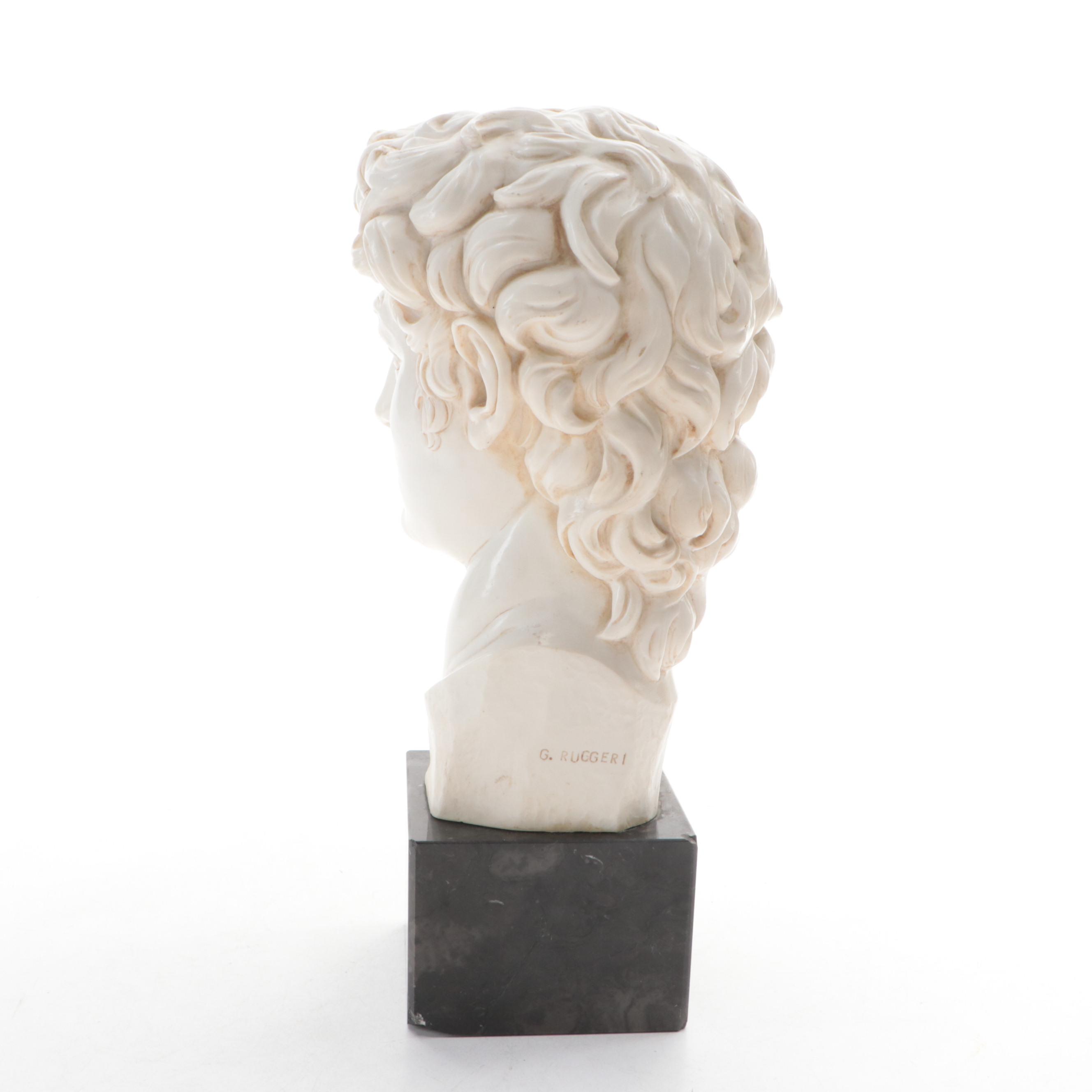 G. Ruggieri Marble Composite Replica Bust after Michelangelo's "David"