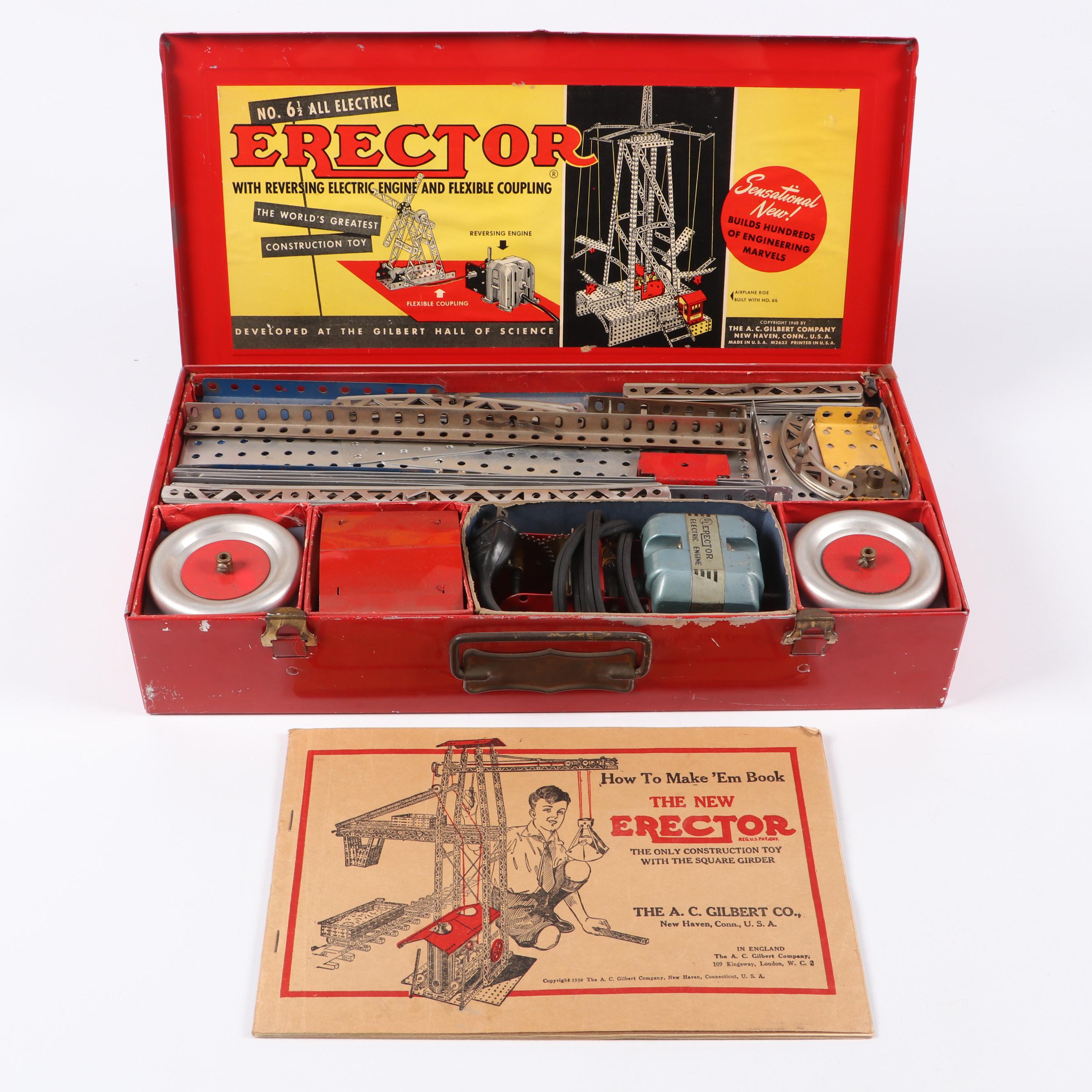 The New Erector Set by A. C. Gilbert Co. w/ Original Case & Instruction Manual