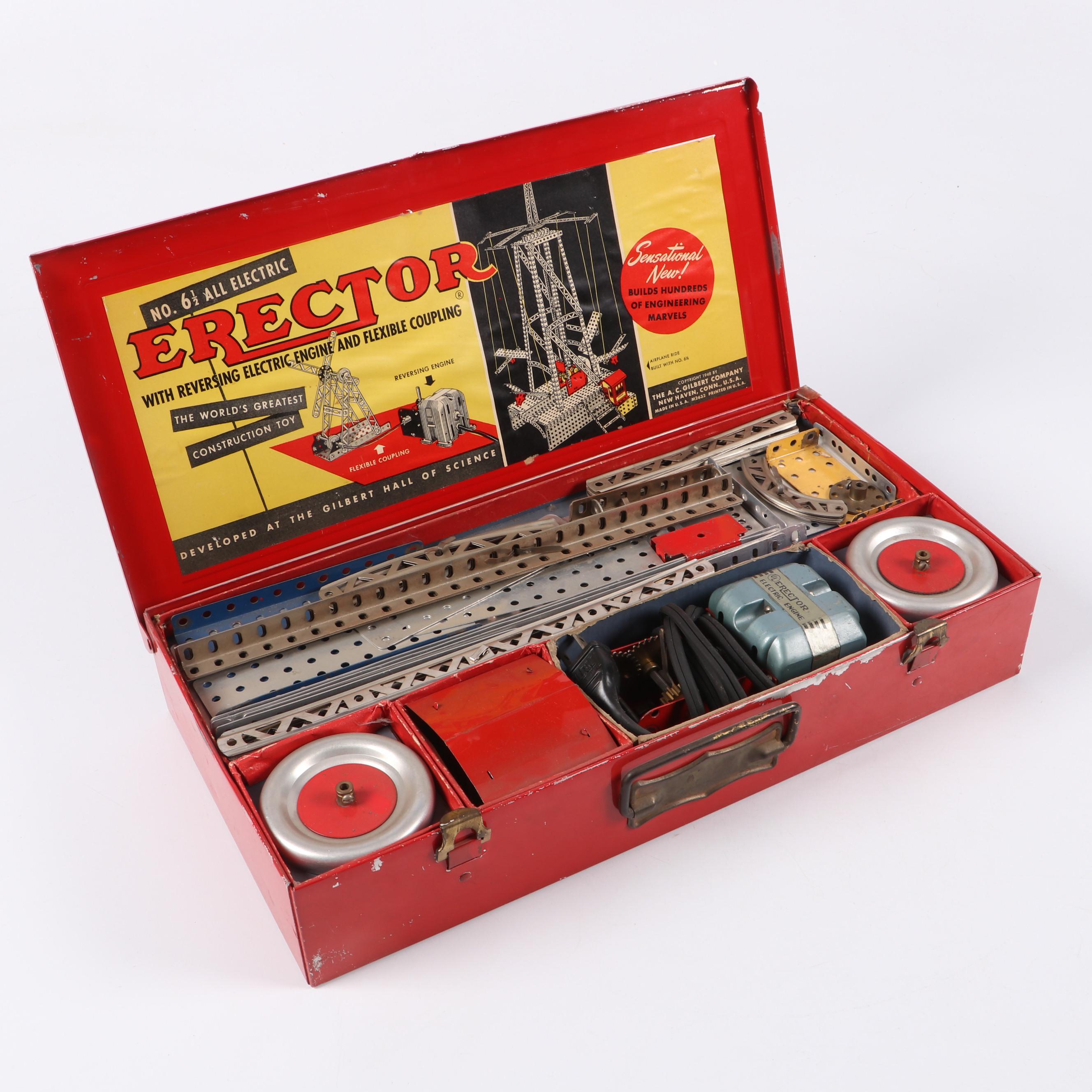The New Erector Set by A. C. Gilbert Co. w/ Original Case & Instruction Manual