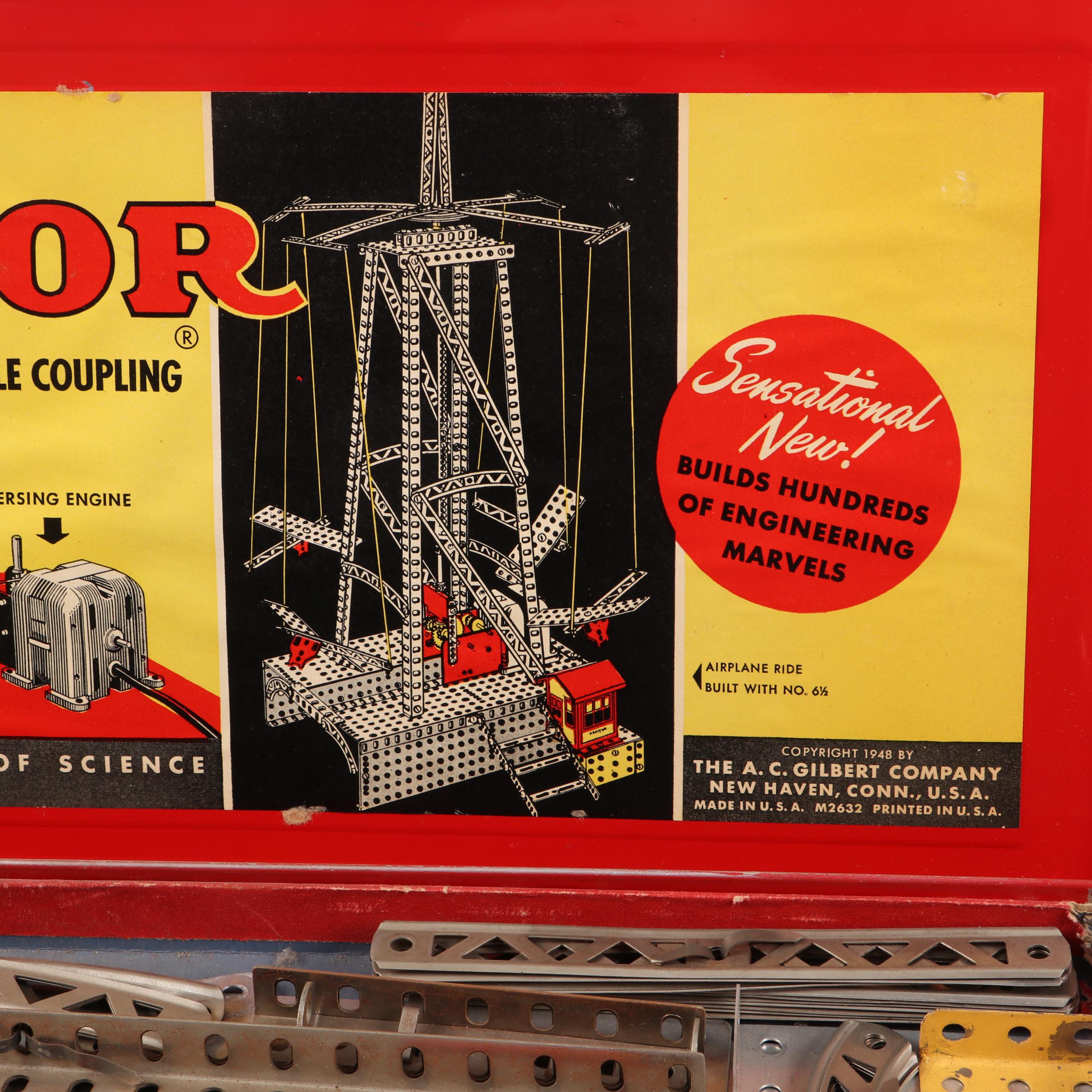 The New Erector Set by A. C. Gilbert Co. w/ Original Case & Instruction Manual