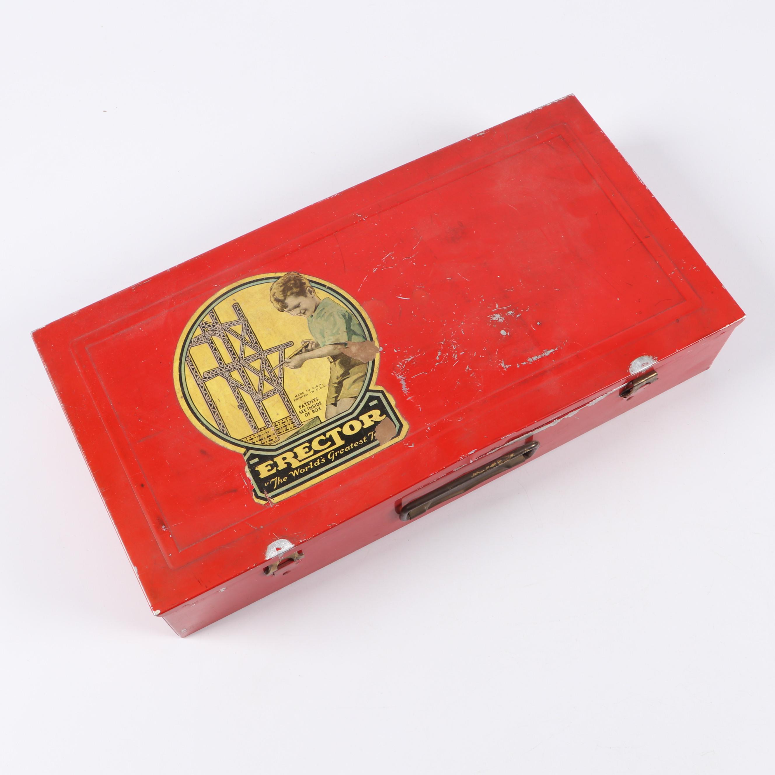 The New Erector Set by A. C. Gilbert Co. w/ Original Case & Instruction Manual