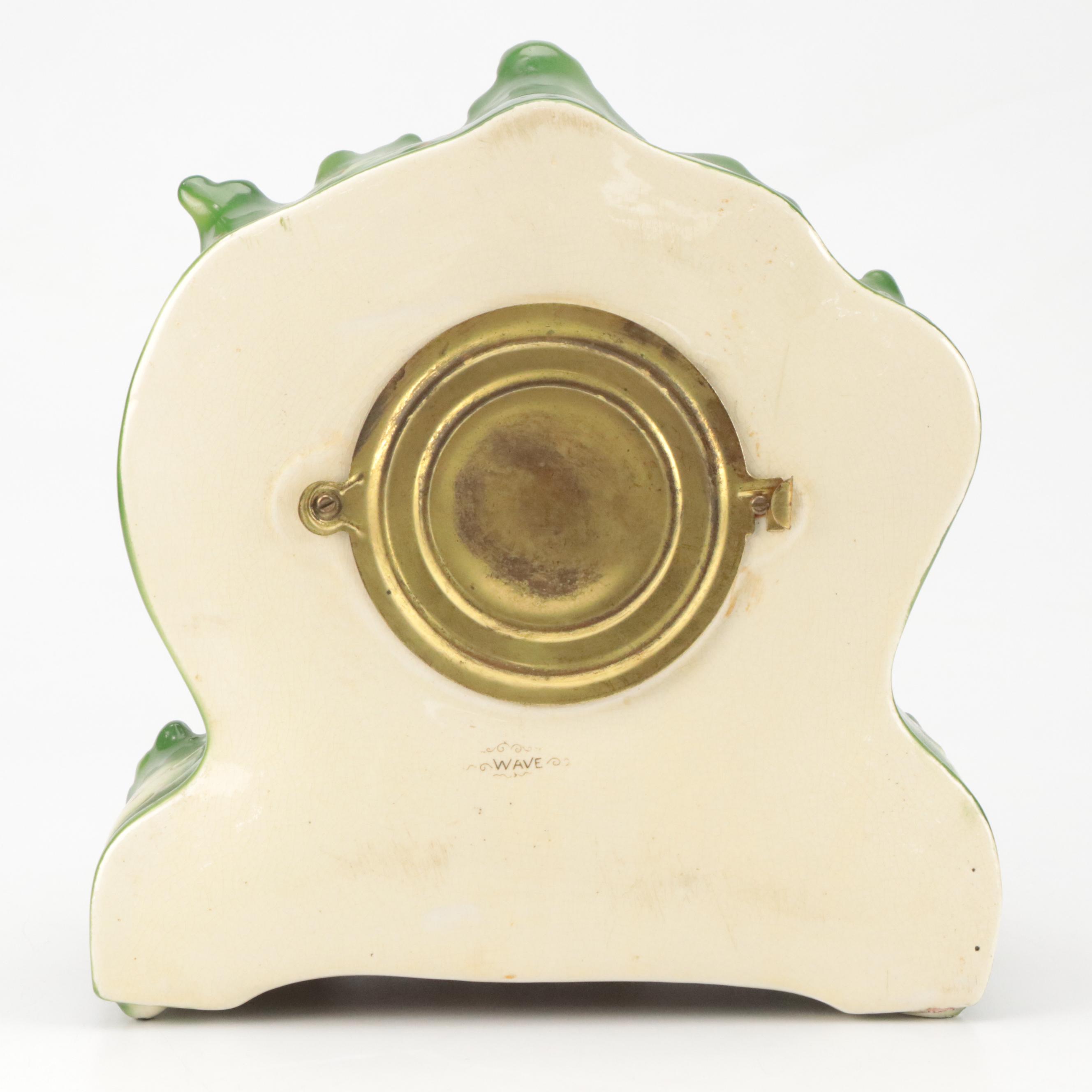 Ansonia "Wave" Victorian Style Ceramic Mantel Clock