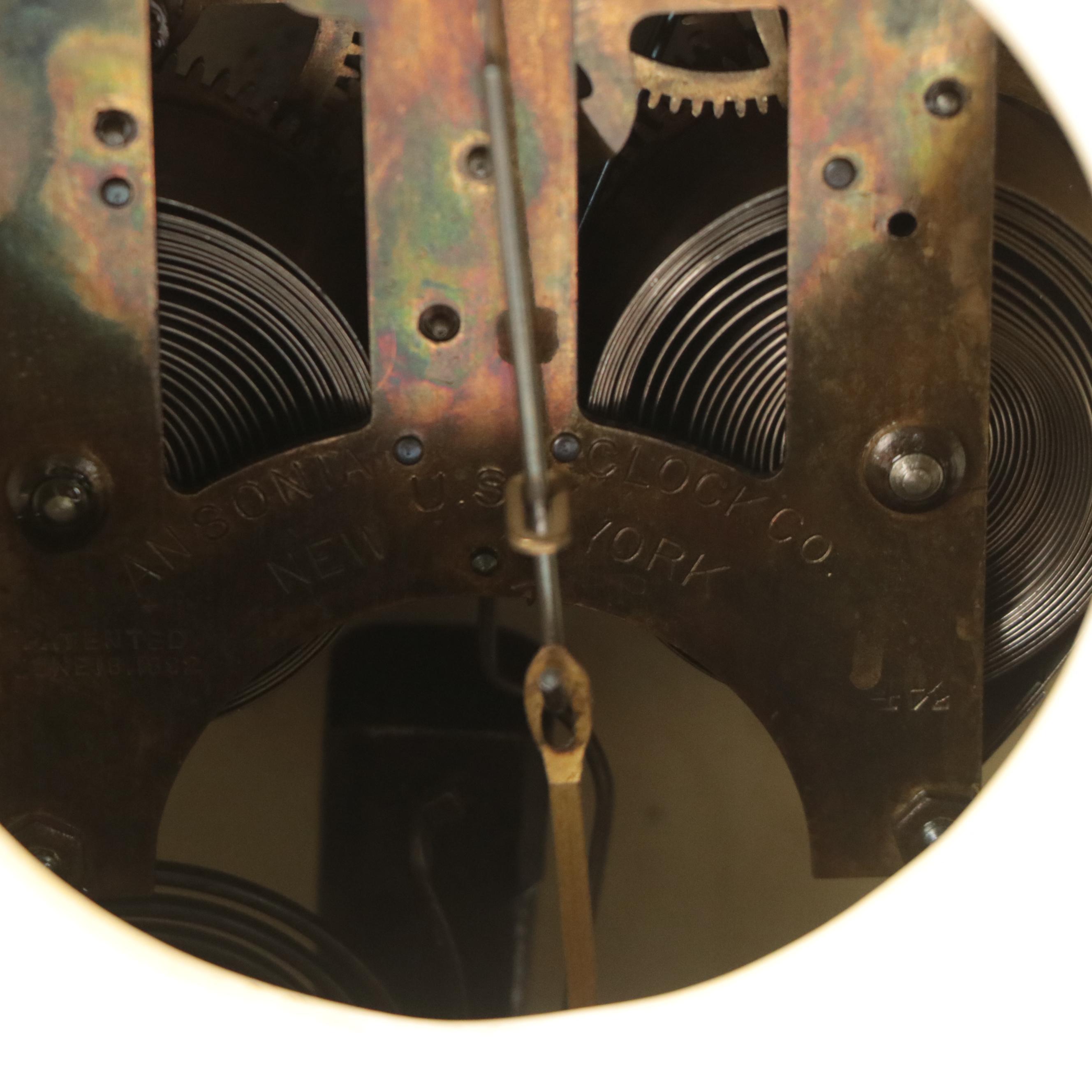 Ansonia "Wave" Victorian Style Ceramic Mantel Clock