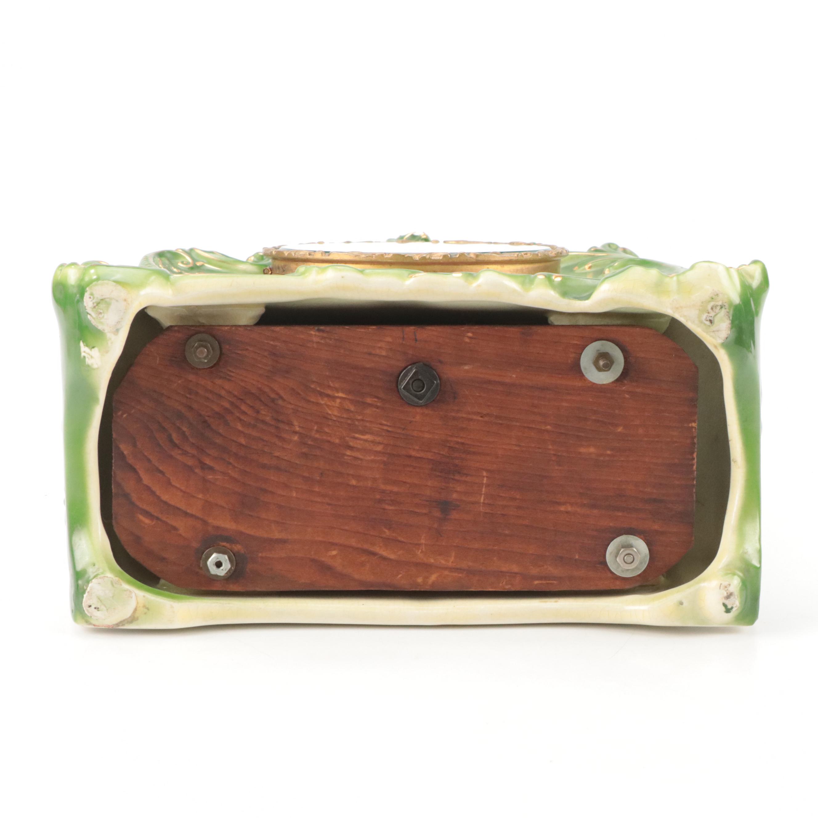 Ansonia "Wave" Victorian Style Ceramic Mantel Clock