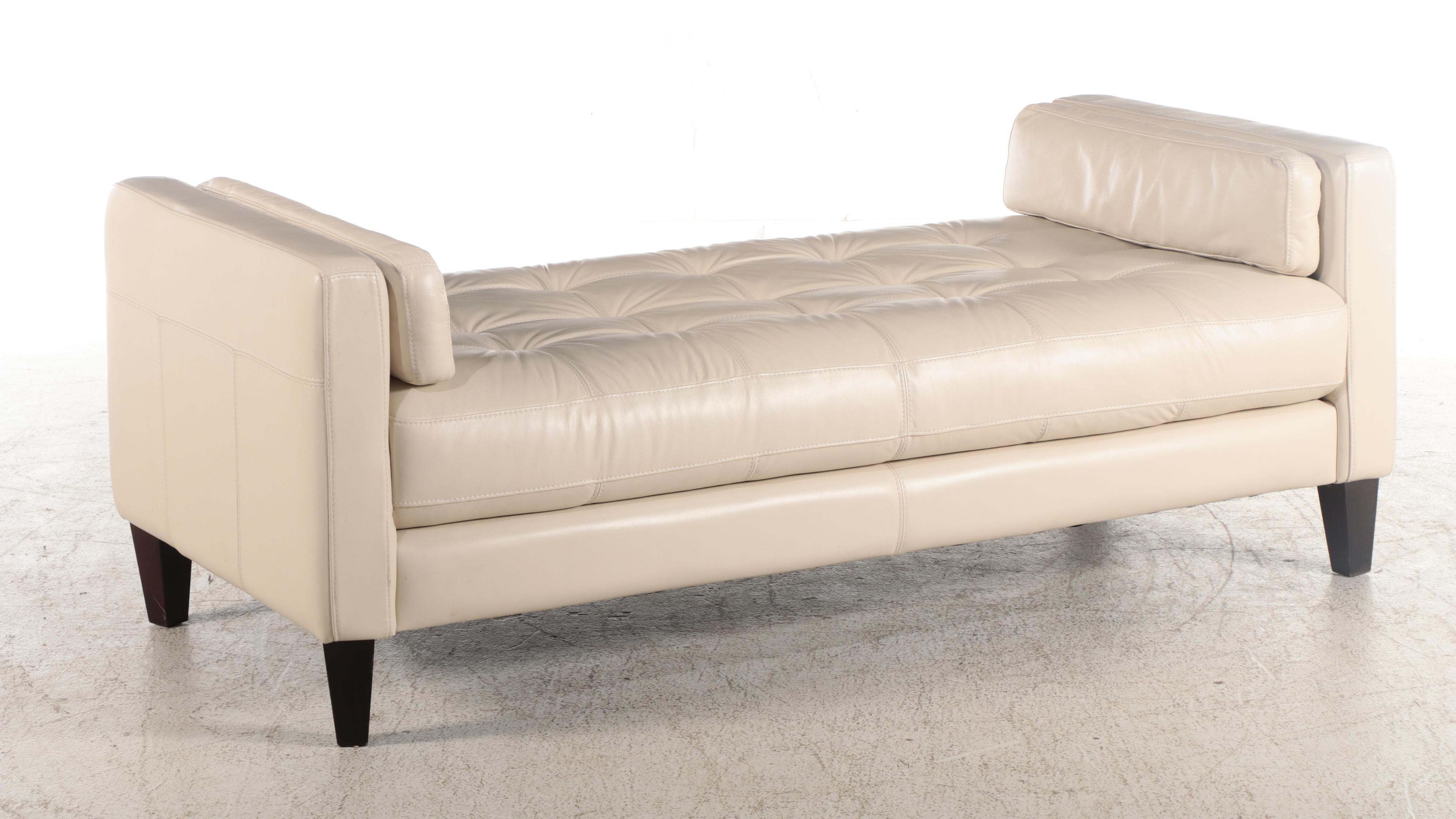 Chateau d'Ax Italian Leather Tufted Bench