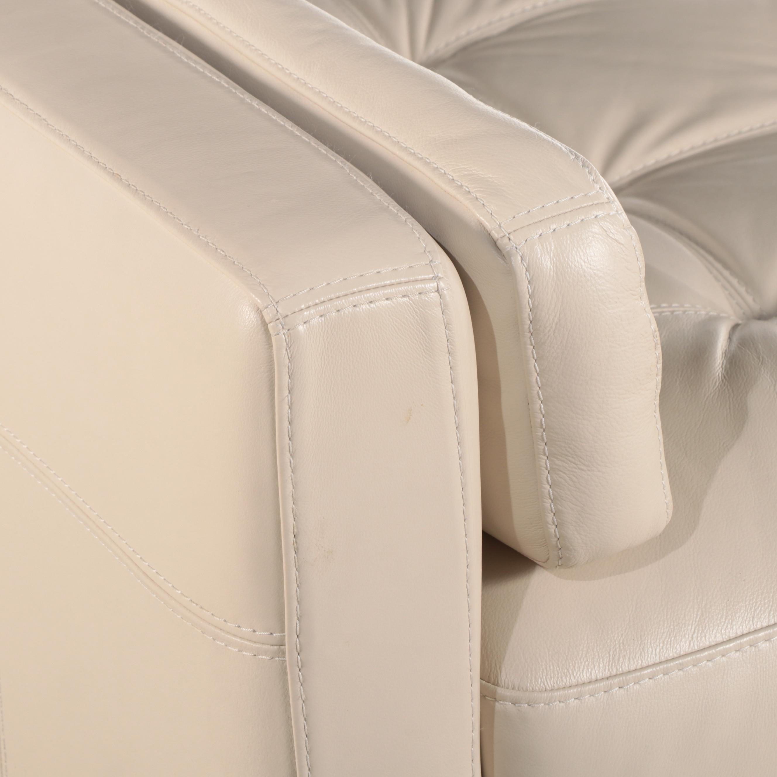 Chateau d'Ax Italian Leather Tufted Bench