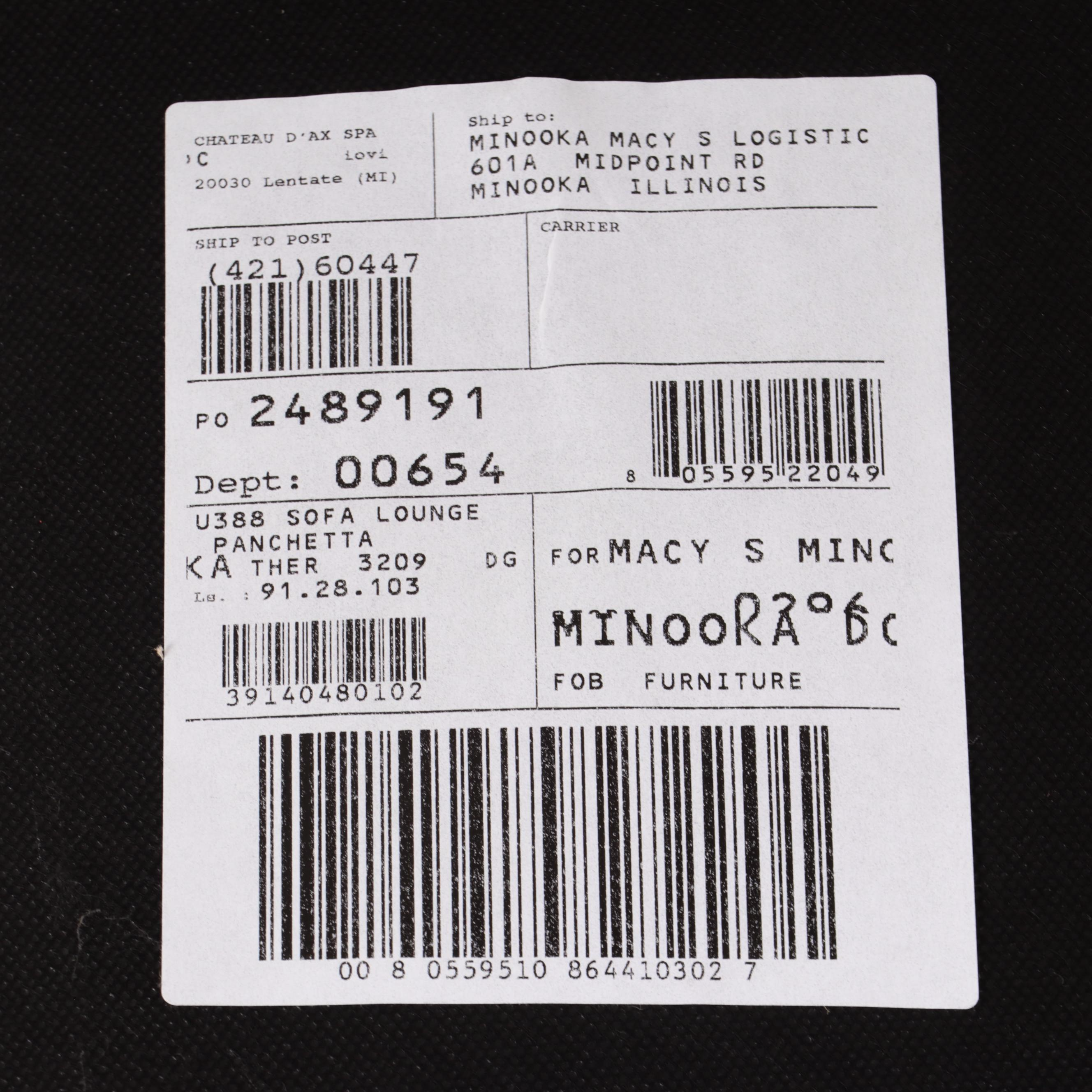 Chateau d'Ax Italian Leather Tufted Bench