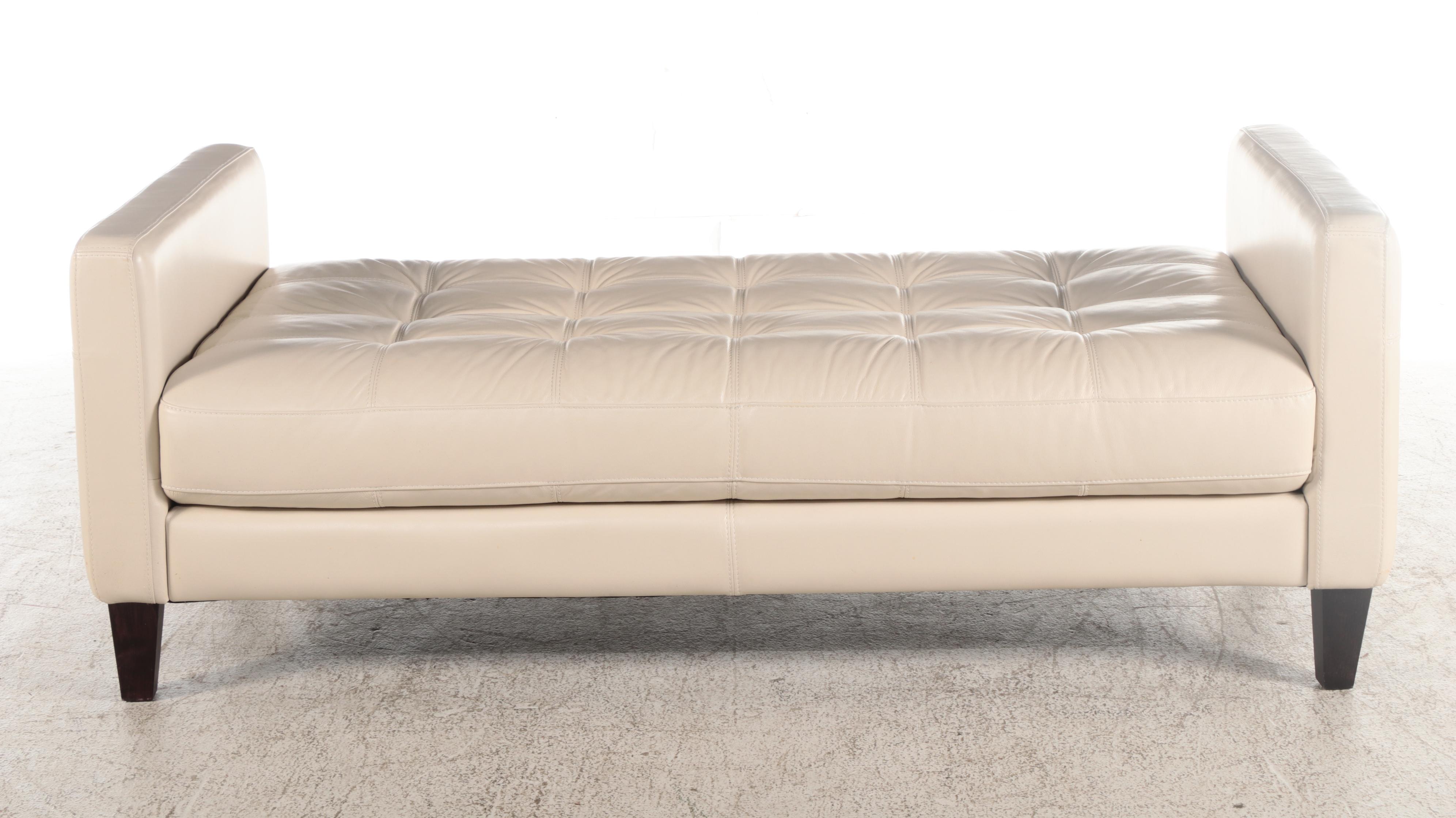 Chateau d'Ax Italian Leather Tufted Bench