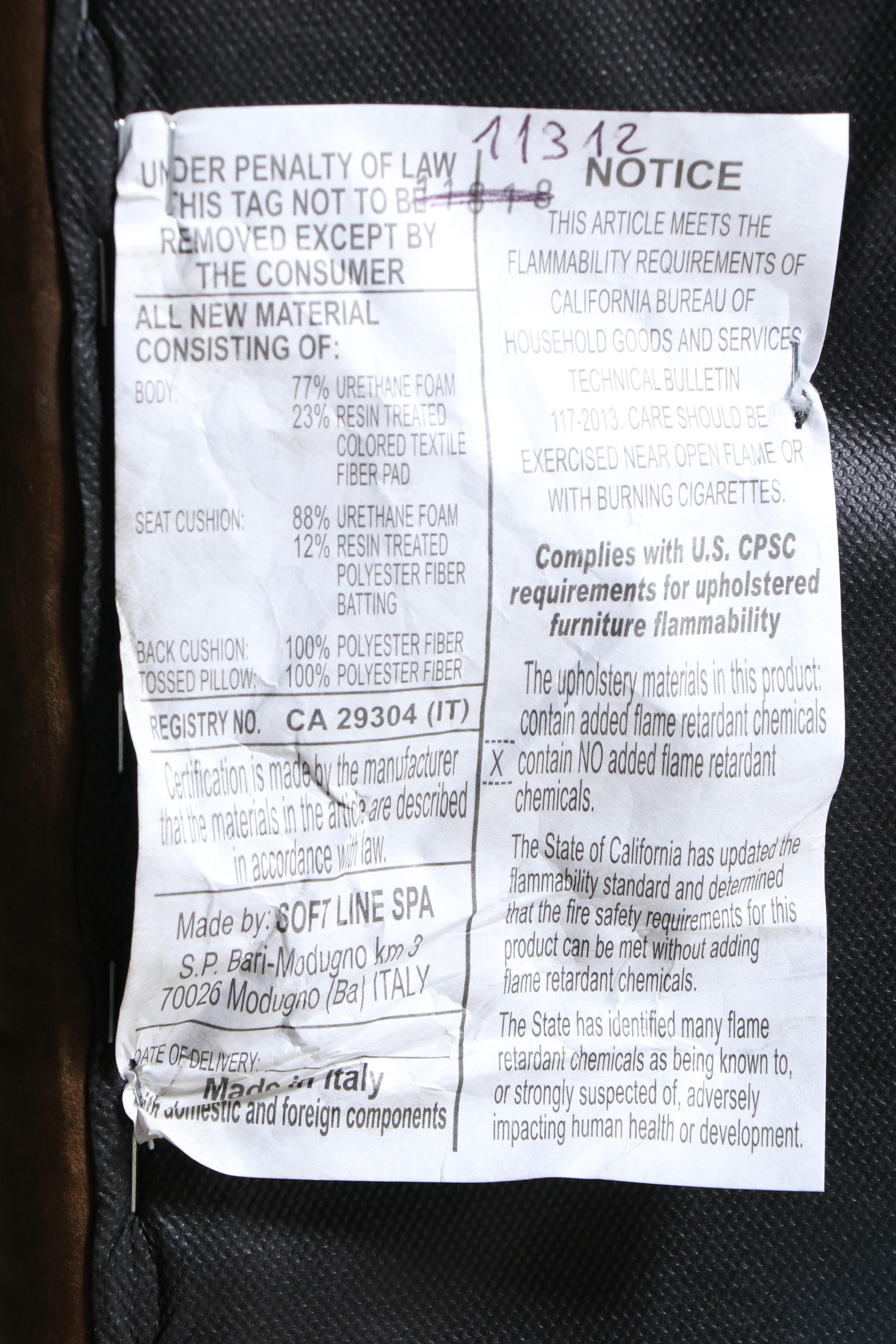 Soft Line Italian Leather Sofa