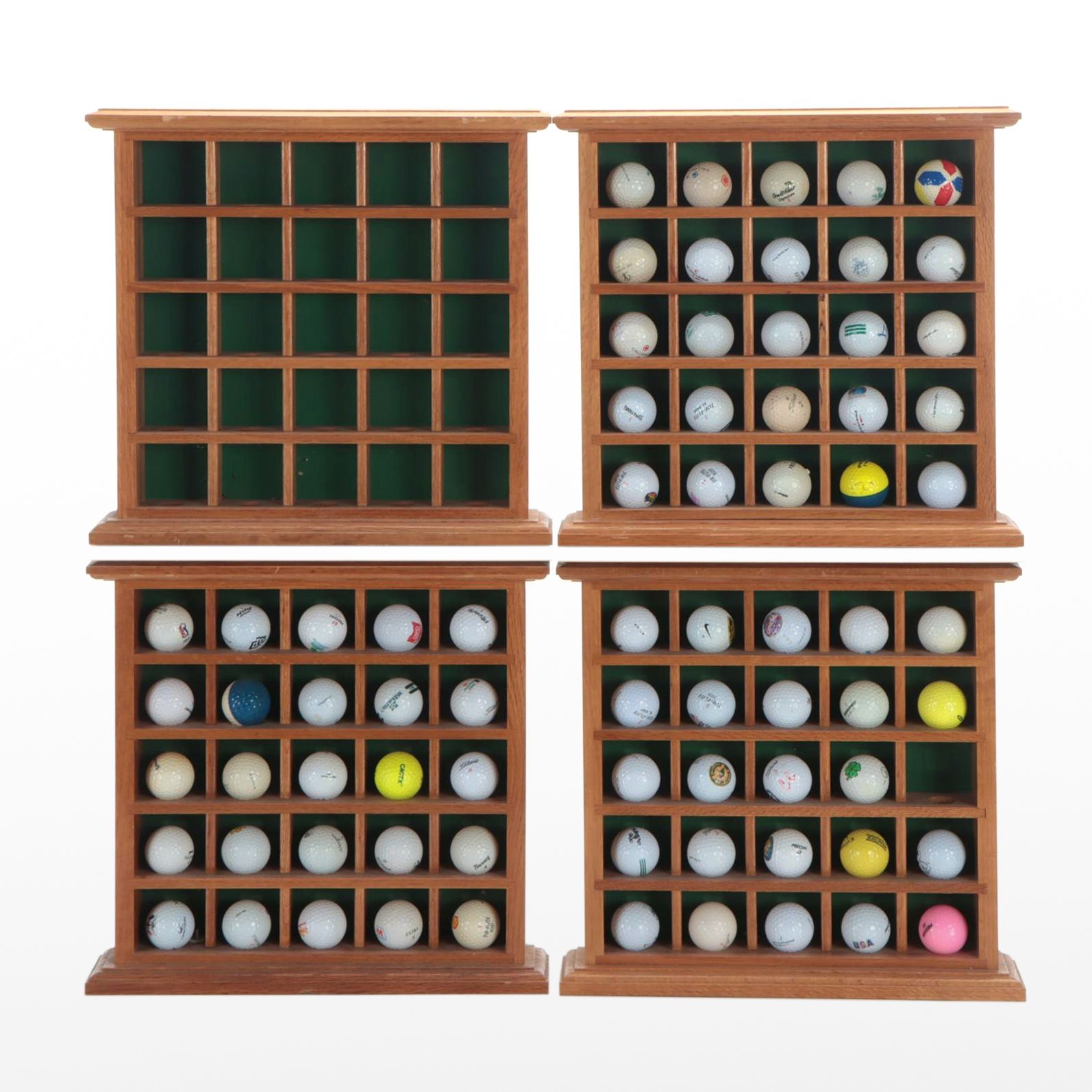 Golf Balls with Hanging Wood Display Racks