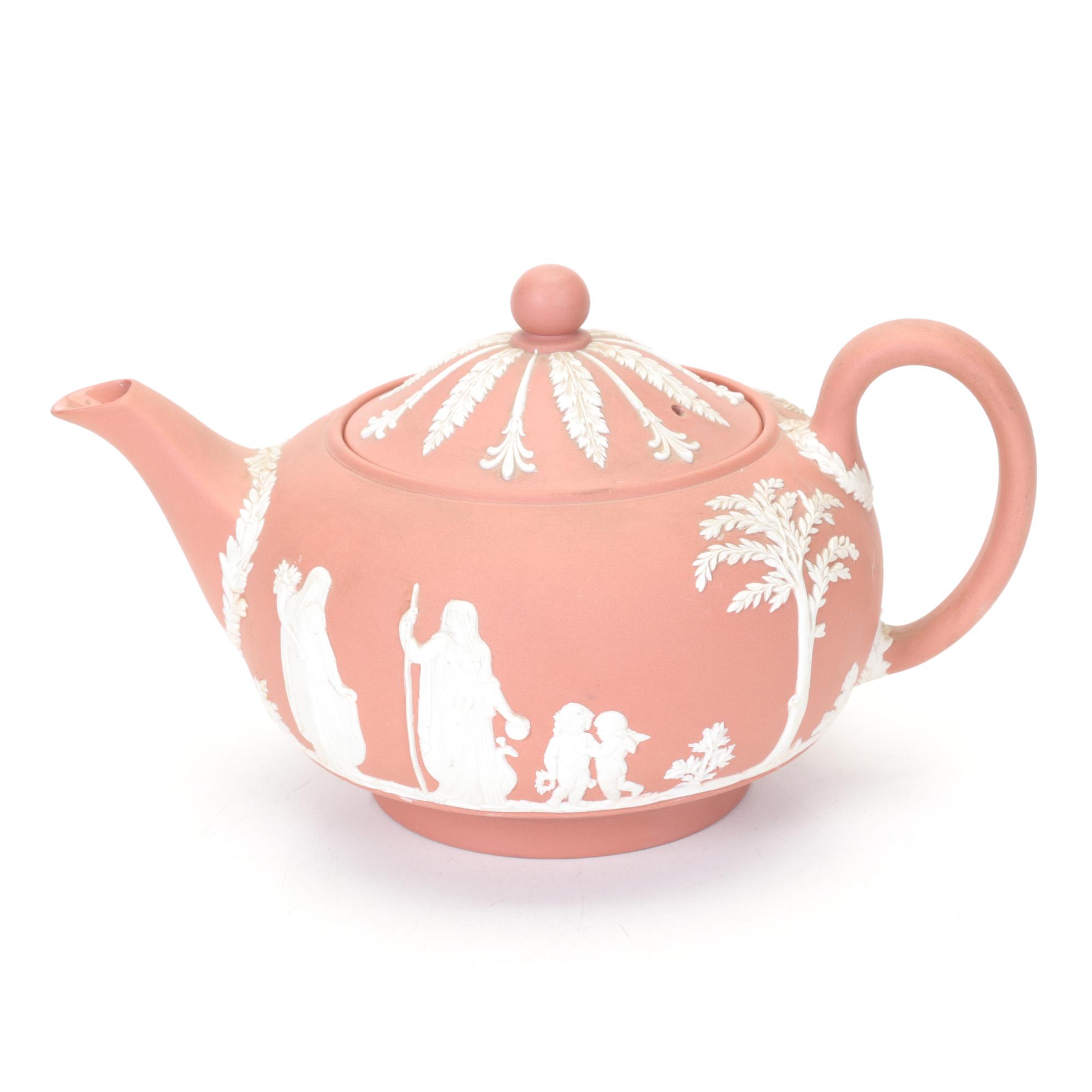 Wedgwood Terracotta with Cream-Colored Cameo Jasperware Tea Service