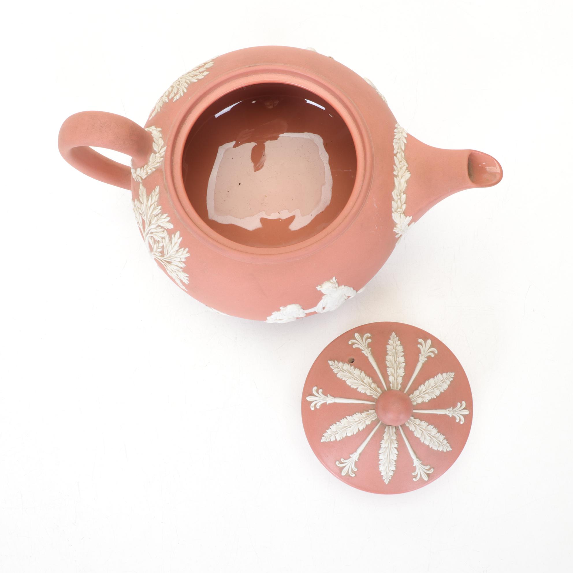 Wedgwood Terracotta with Cream-Colored Cameo Jasperware Tea Service
