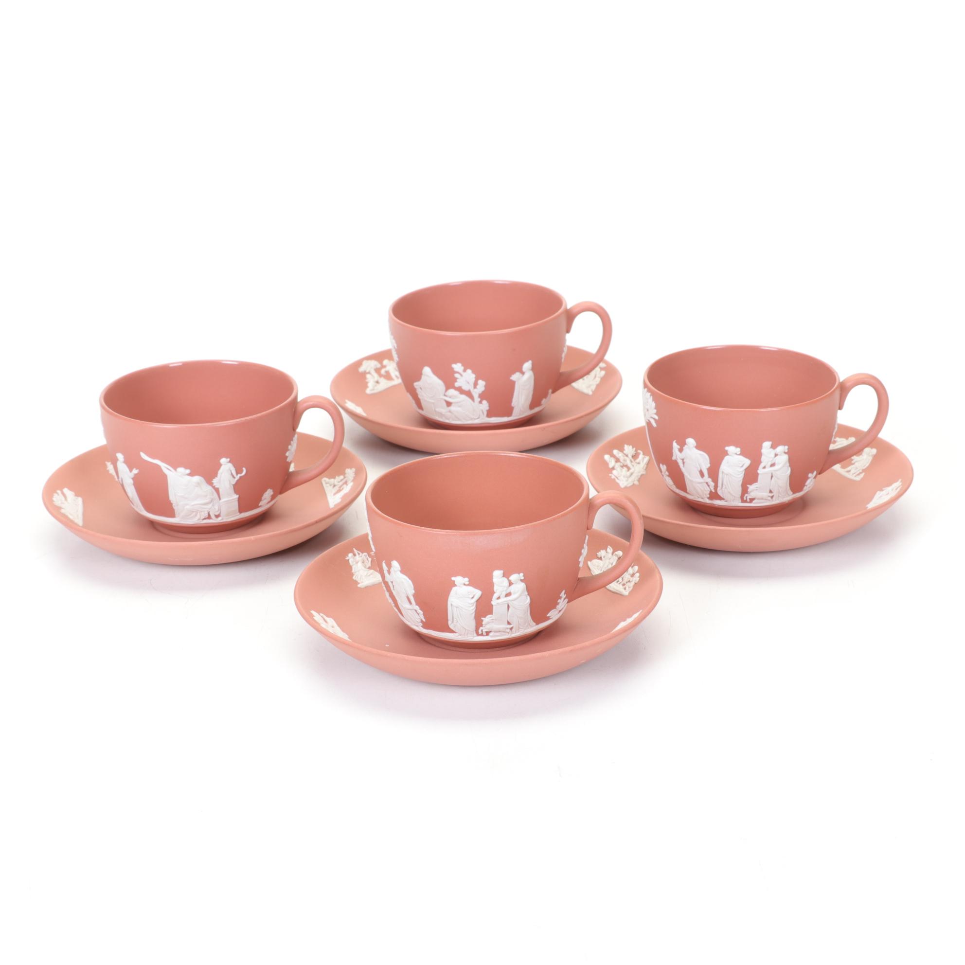 Wedgwood Terracotta with Cream-Colored Cameo Jasperware Tea Service