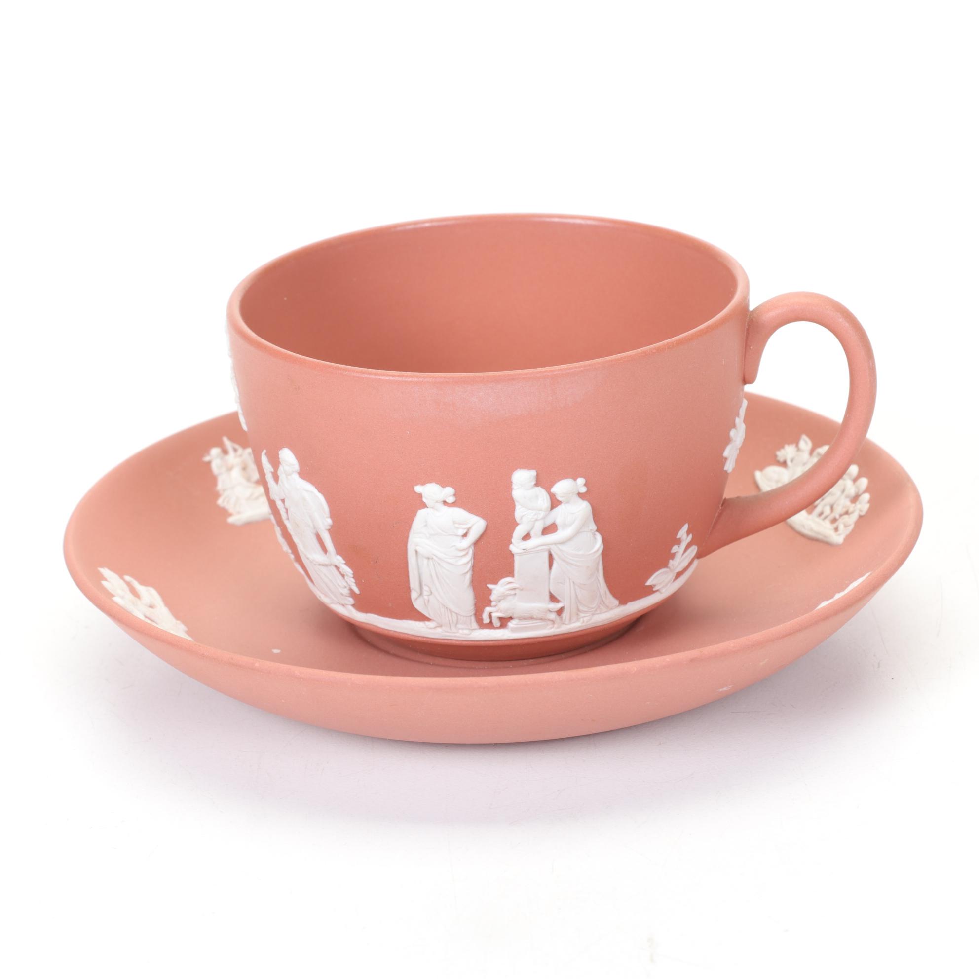 Wedgwood Terracotta with Cream-Colored Cameo Jasperware Tea Service