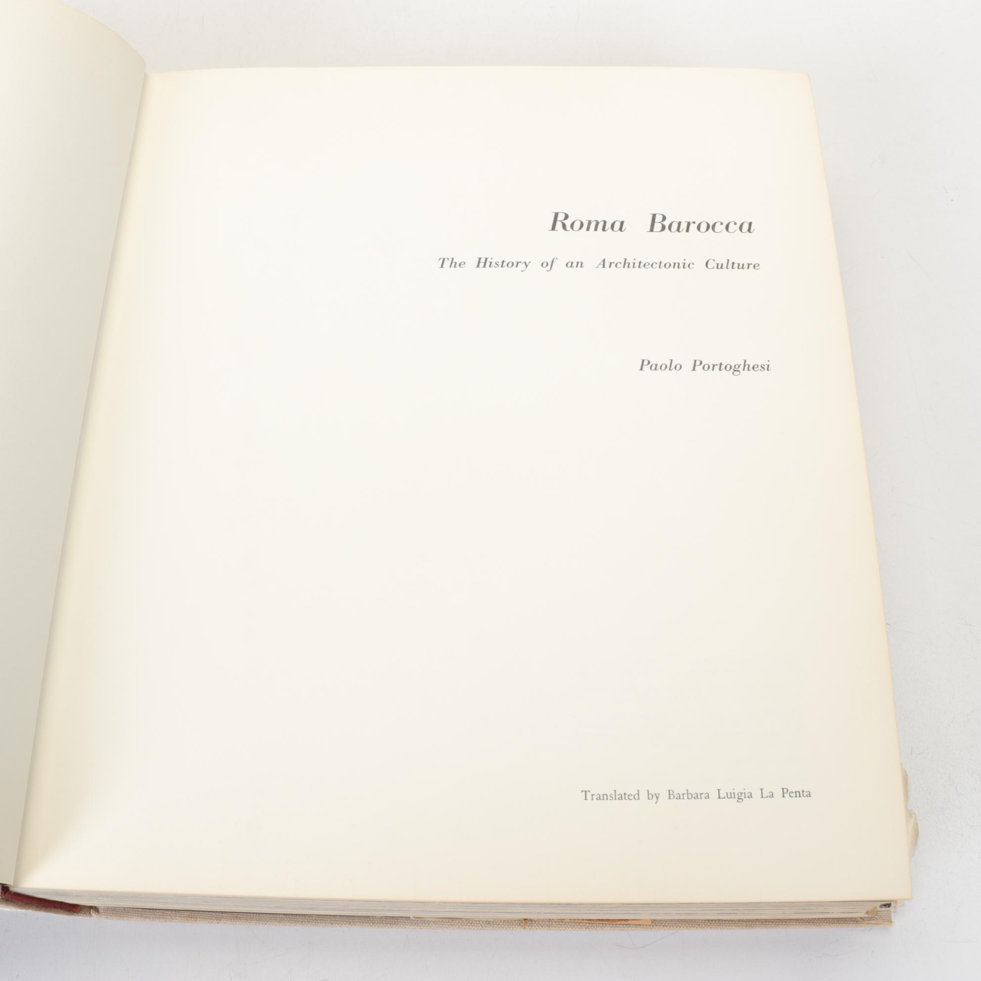 "Roma Barocca: History of an Architectonic Culture" by Paolo Portoghesi, 1970