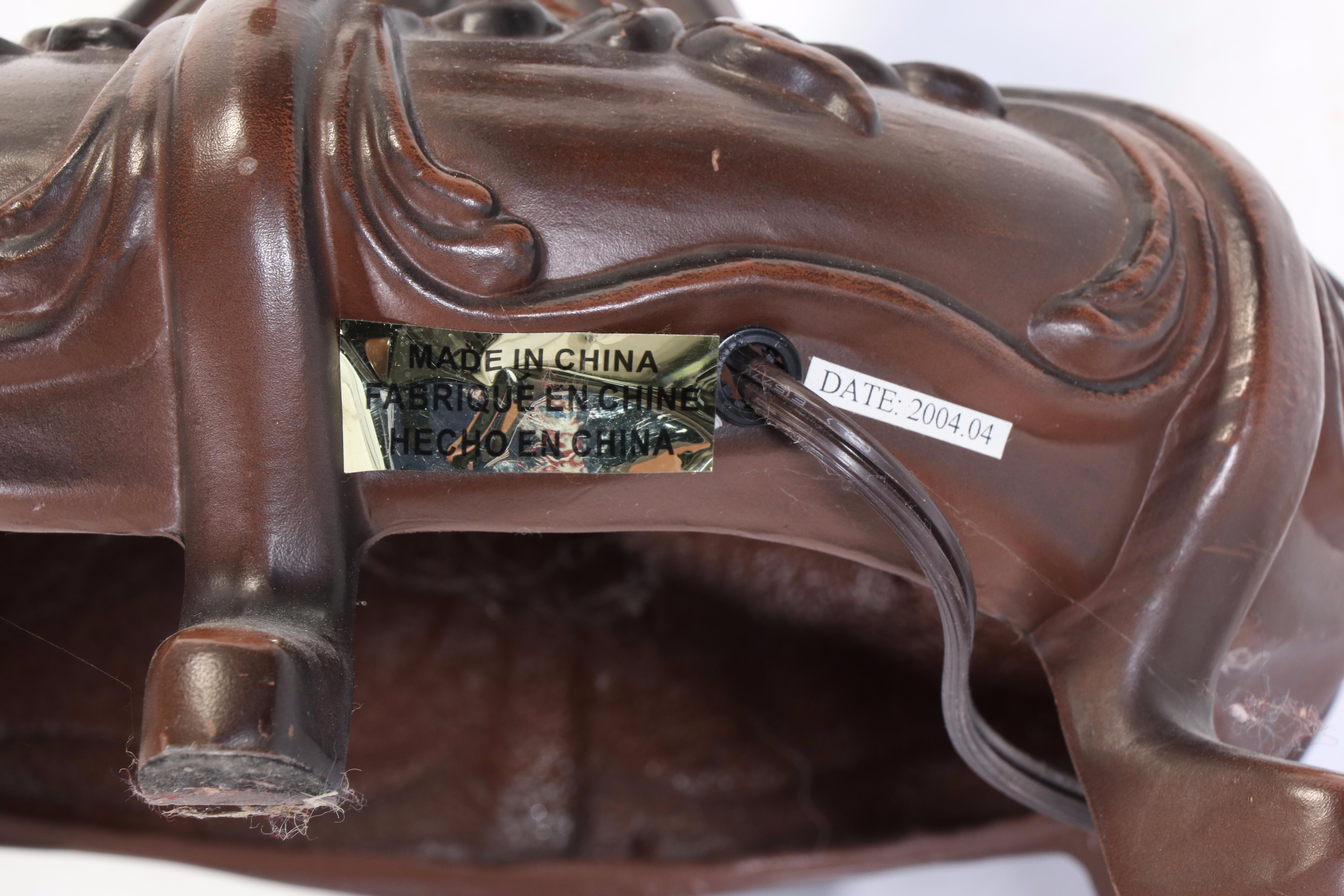 Cast Metal Arts & Crafts Style Metal Floor Lamp with Slag Glass & Jeweled Shade