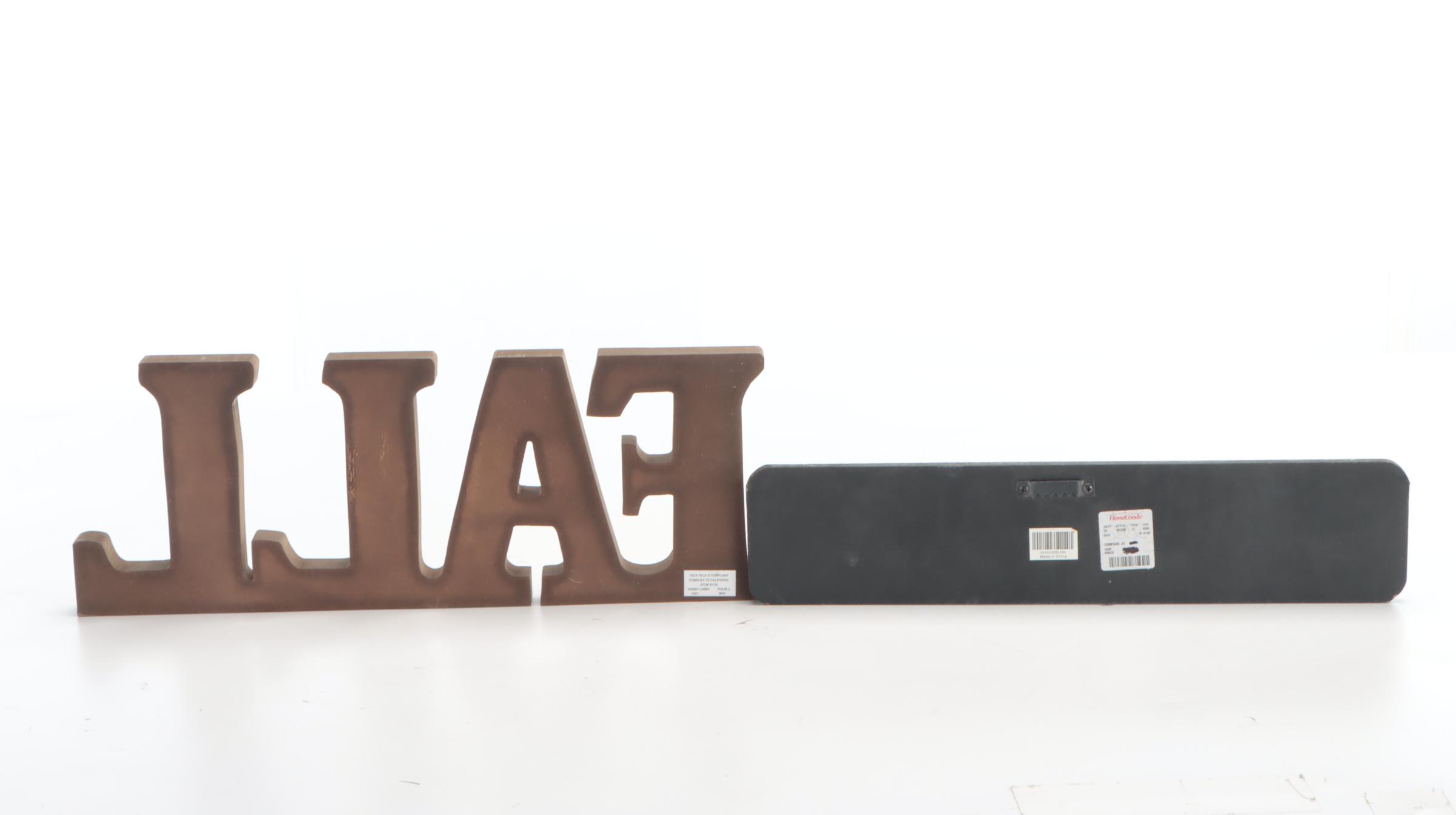 Engineered Wood Easel Sign with Wall-Hanging Signs and Illuminating Décor