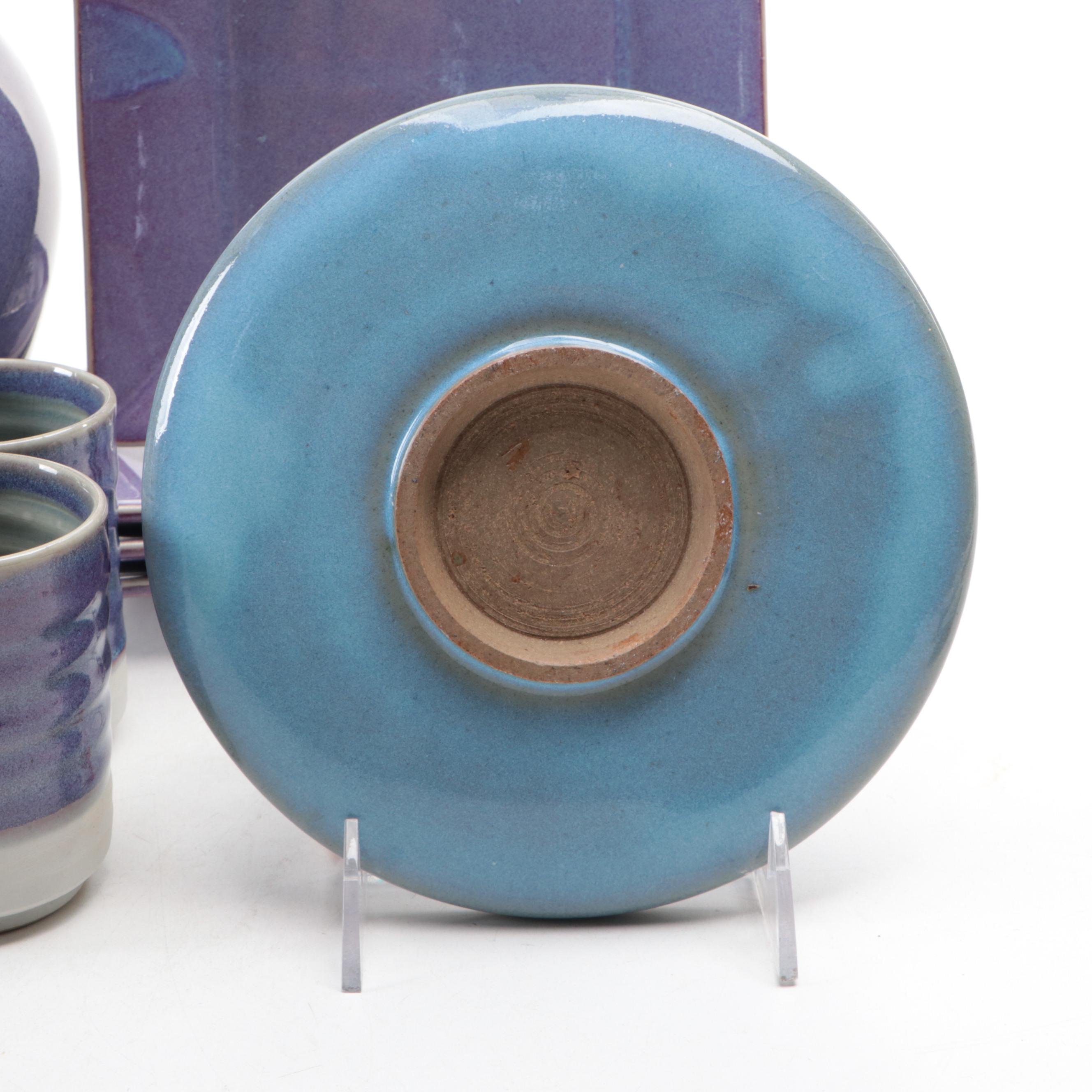 Square Earthenware Plate with Other Art Pottery Tableware