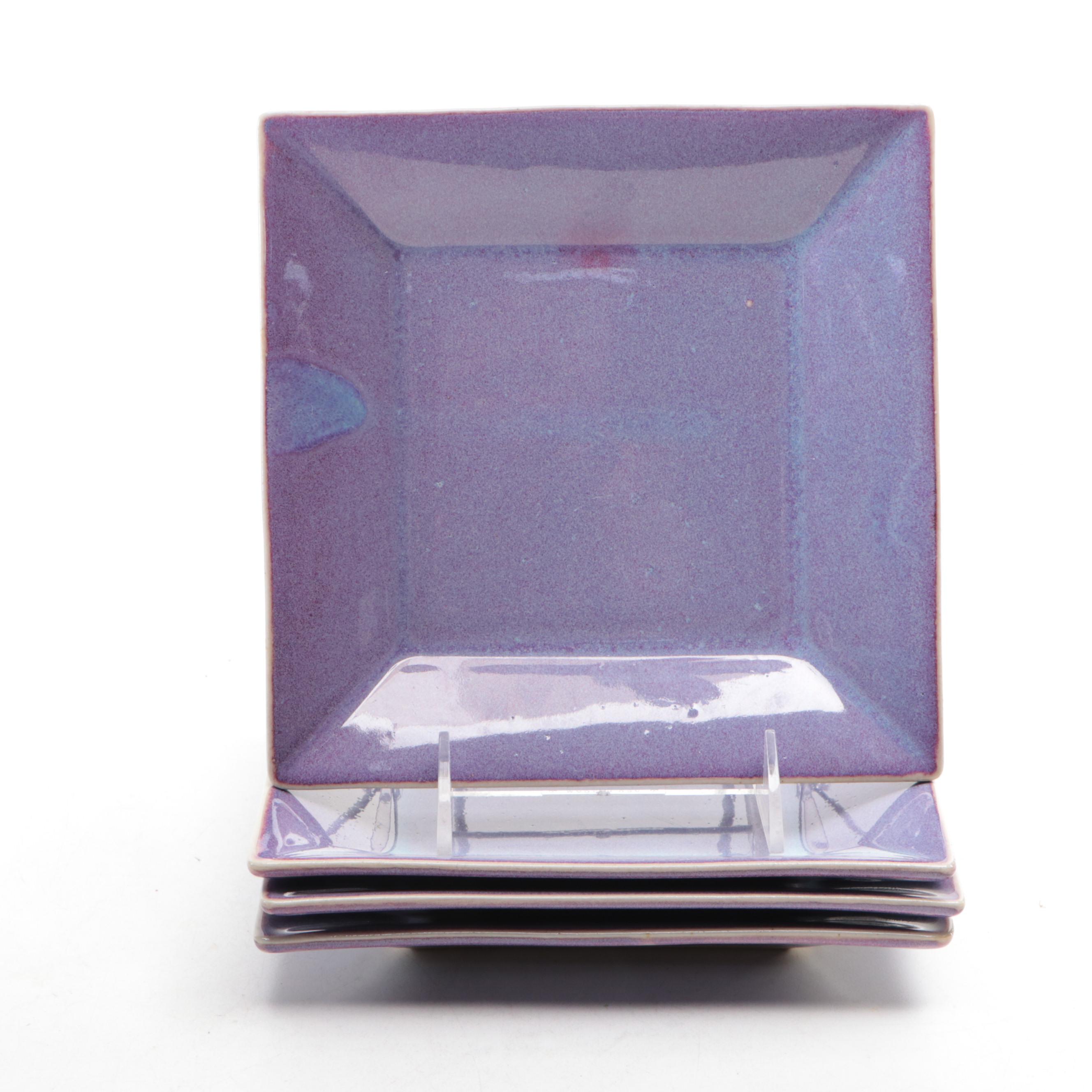 Square Earthenware Plate with Other Art Pottery Tableware