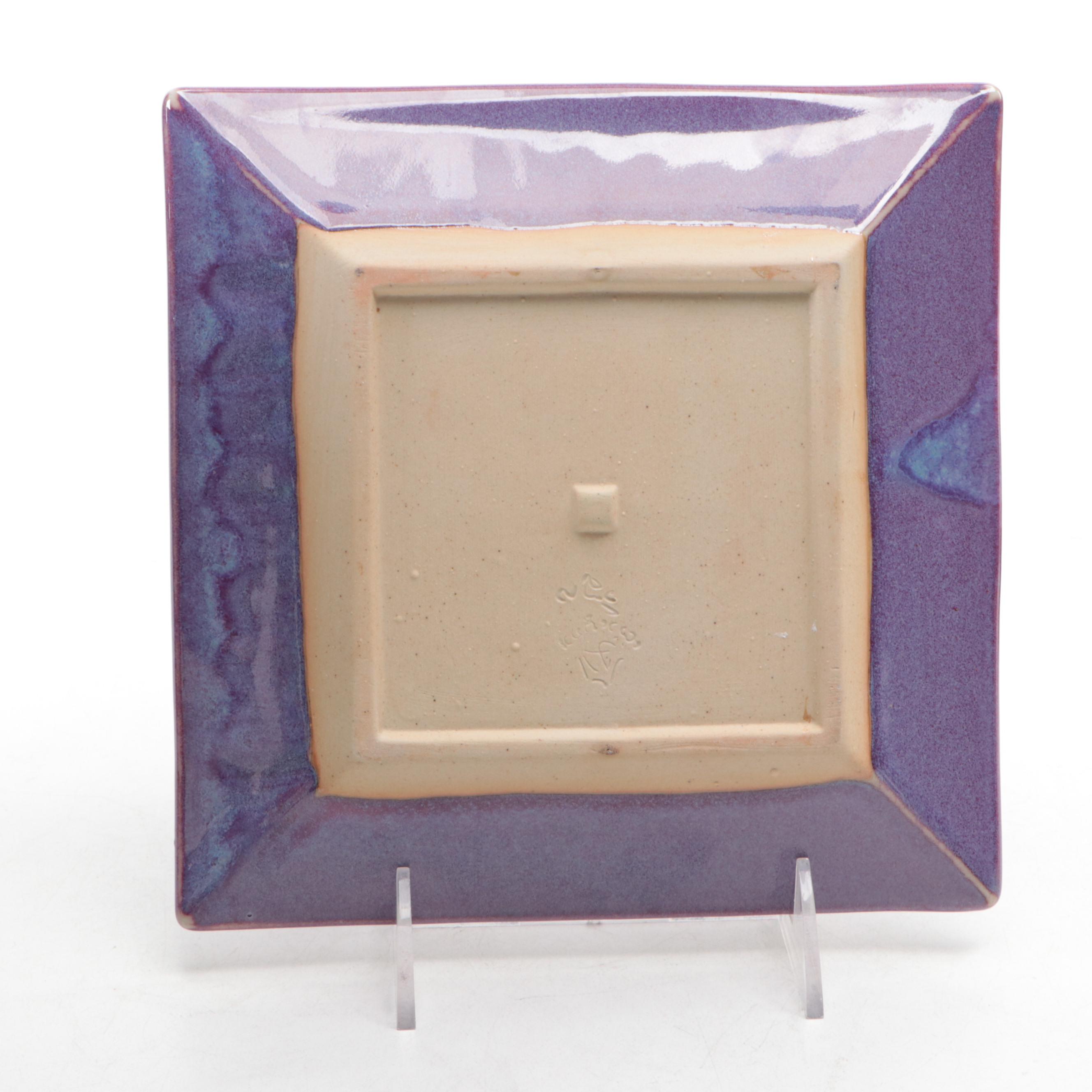Square Earthenware Plate with Other Art Pottery Tableware
